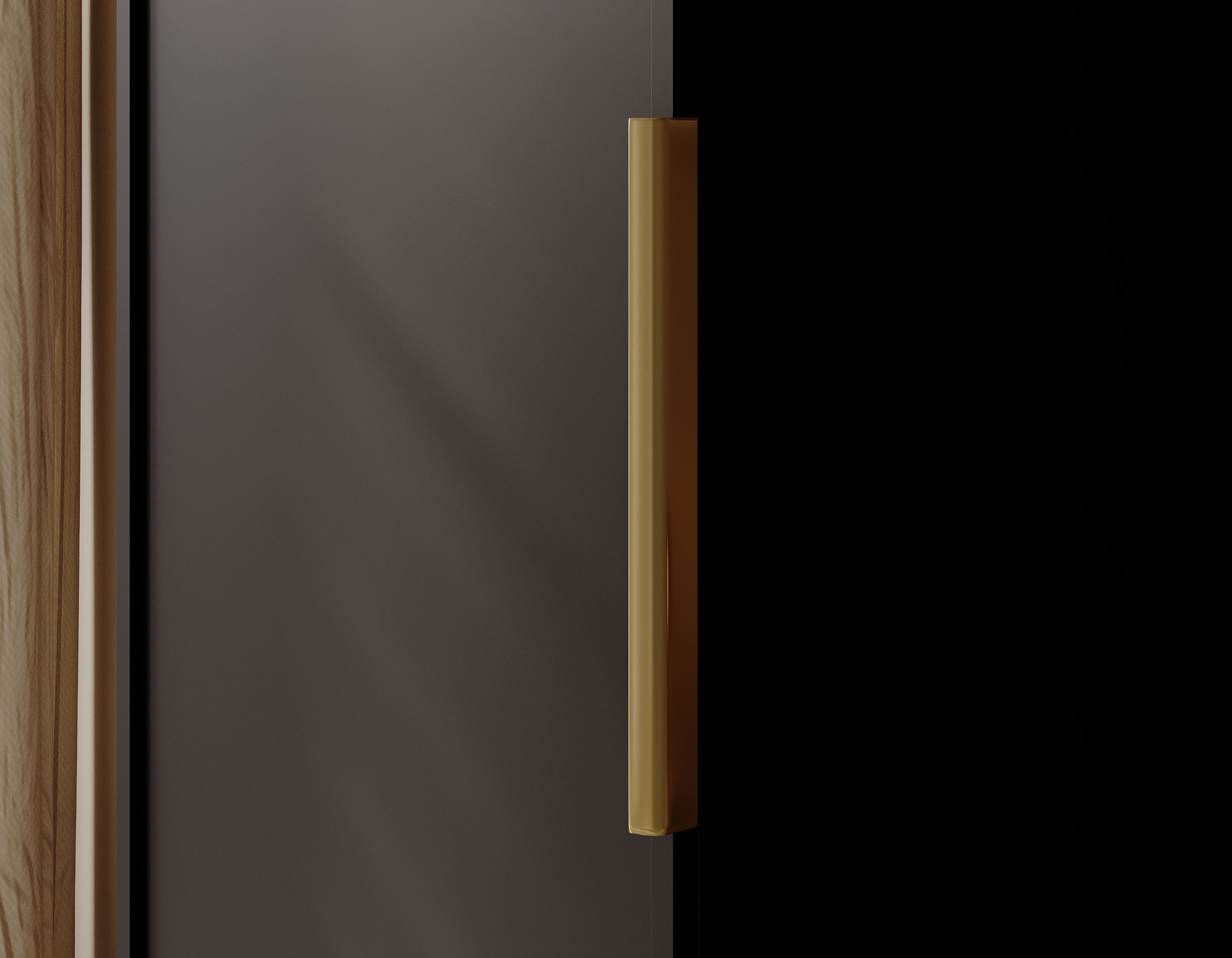 Szafa jednodrzwiowa Frame z drążkiem 50 cm Czarna - głębokość 57 cm