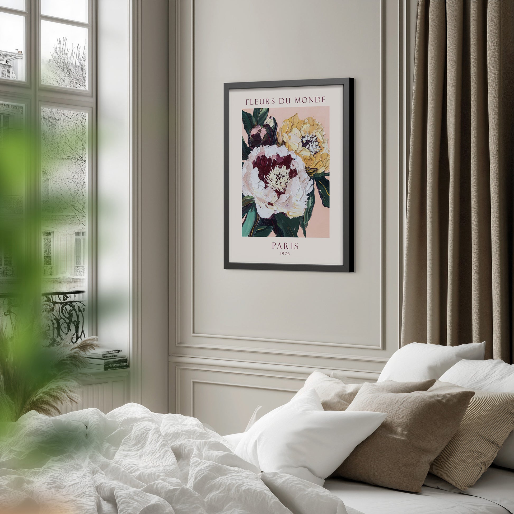 Obraz w czarnej ramie Flower Market 70x50 cm - kształt prostokątny