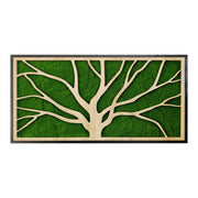 Obraz XL w czarnej ramie ze sztucznym mchem Green Deco Tree I 100x50 cm