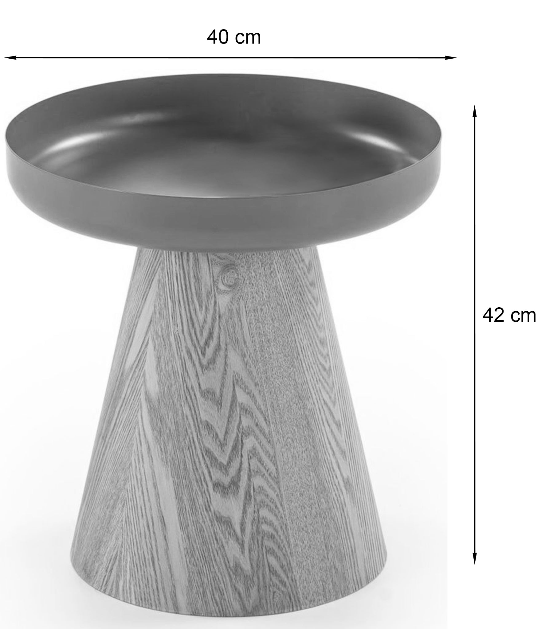 Stolik kawowy Gina okrągły 40 cm cynamonowy/ dąb naturalny - materiał płyta meblowa