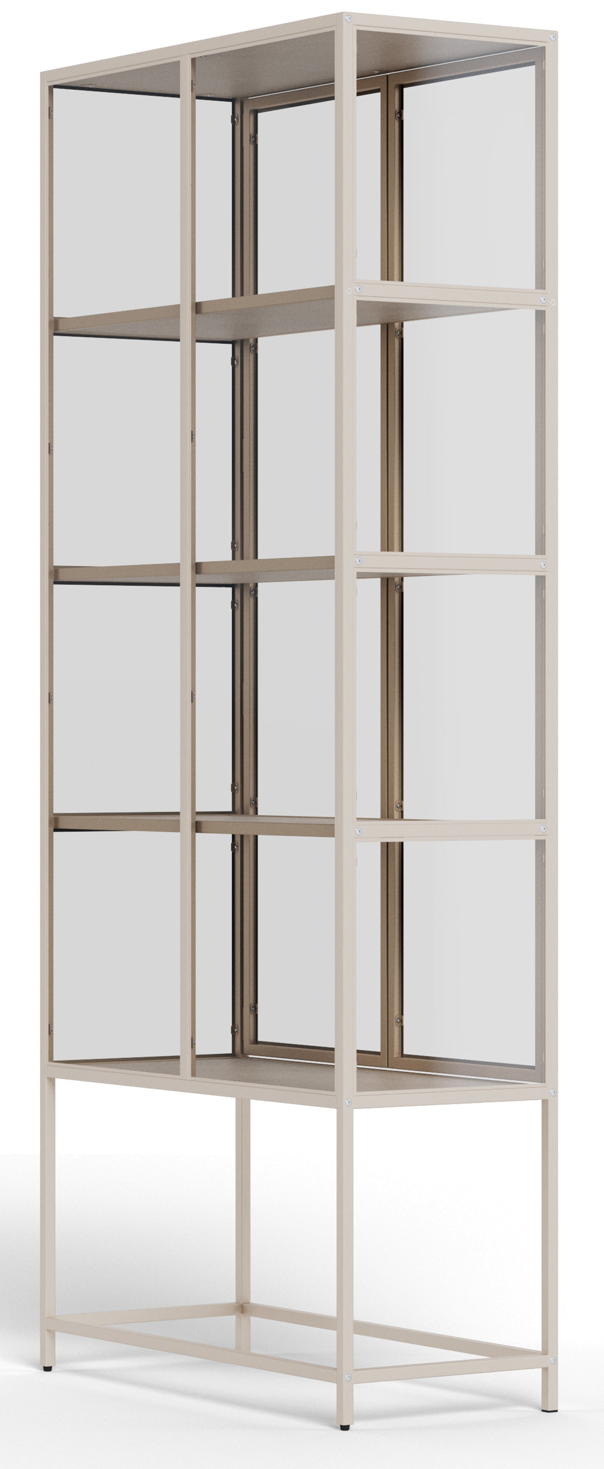 Witryna dwudrzwiowa Seaford 77 cm beżowa - głębokość 35 cm