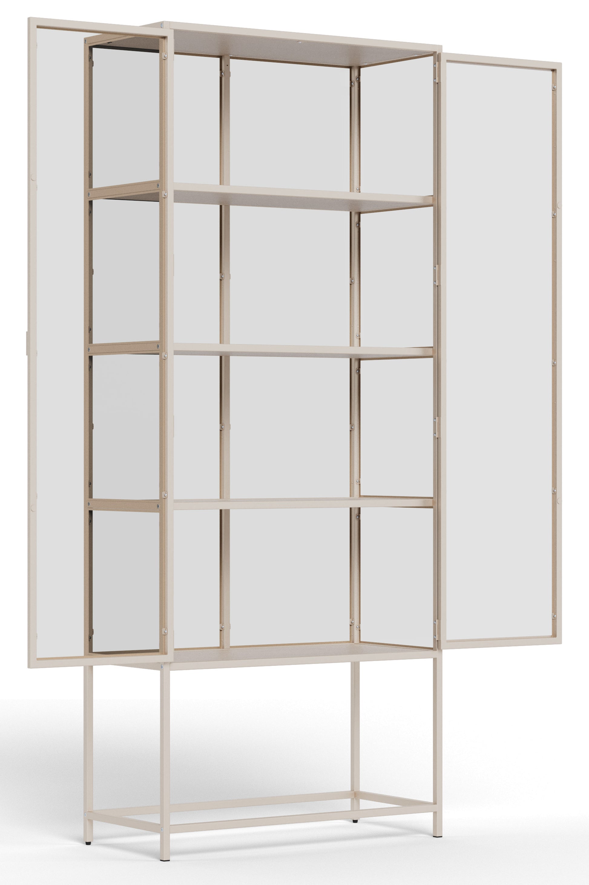 Witryna dwudrzwiowa Seaford 77 cm beżowa - szerokość 77 cm