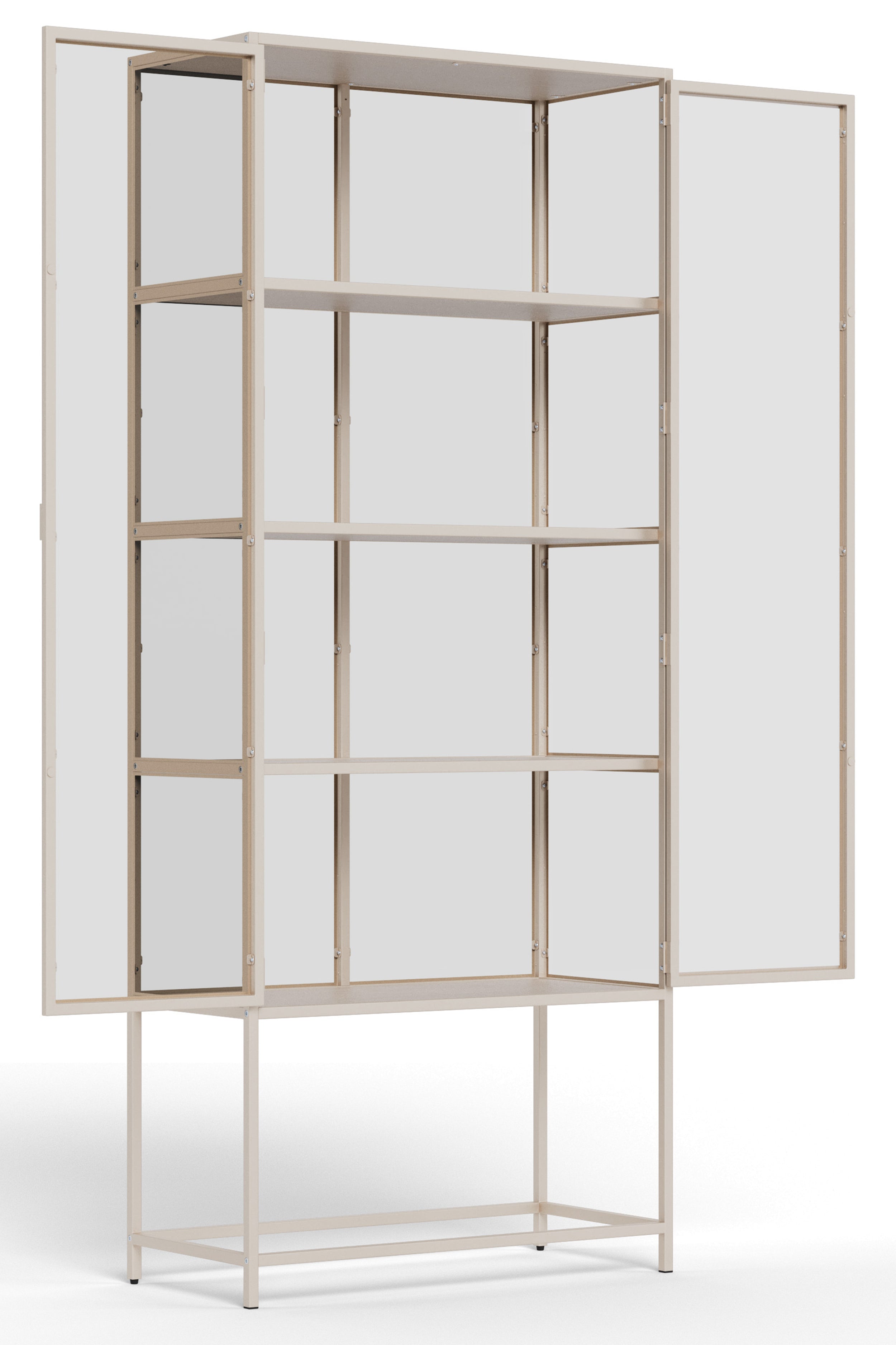 Witryna dwudrzwiowa Seaford 77 cm beżowa - szerokość 77 cm