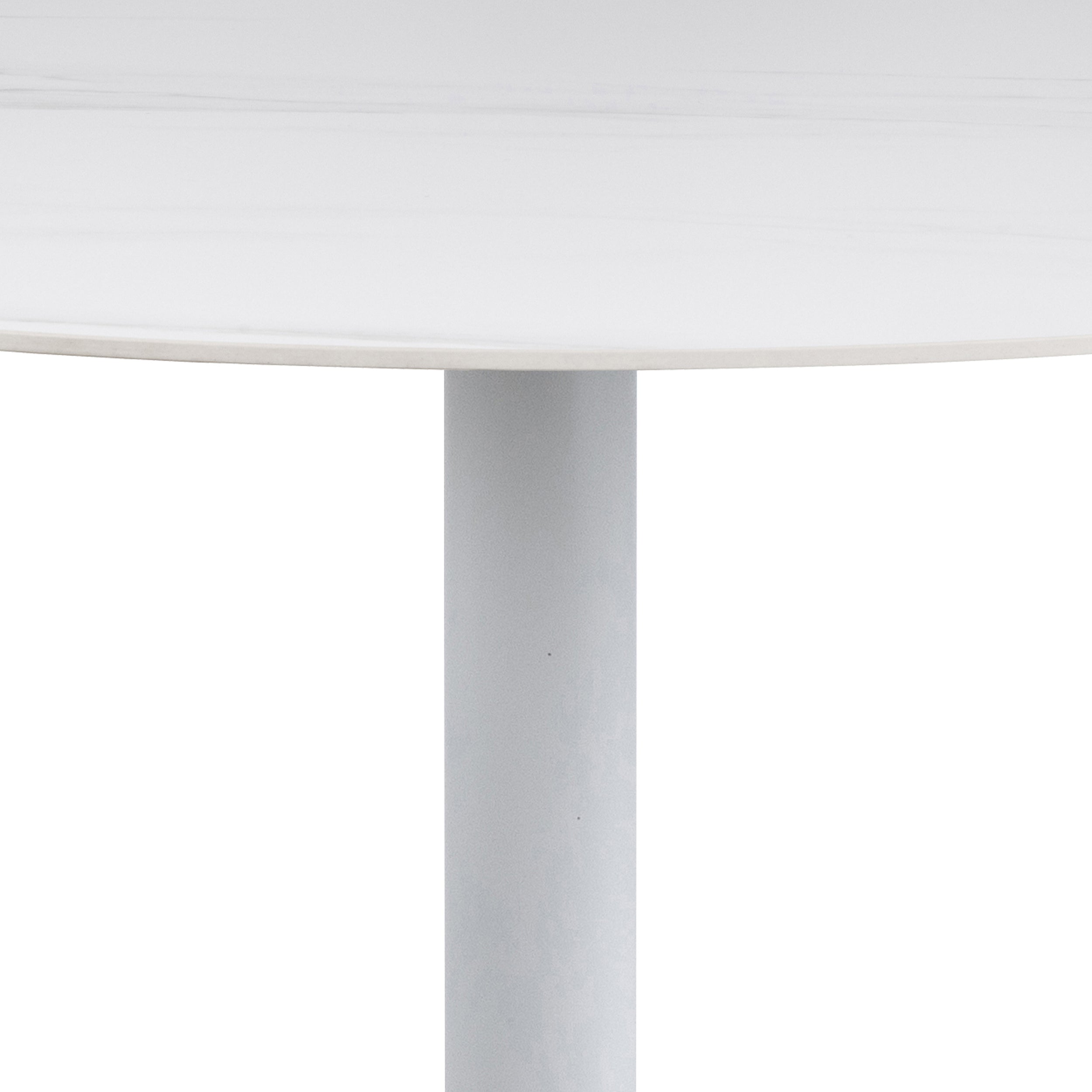 Stolik Roshly barowy średnica 80 cm biały - kolor biały