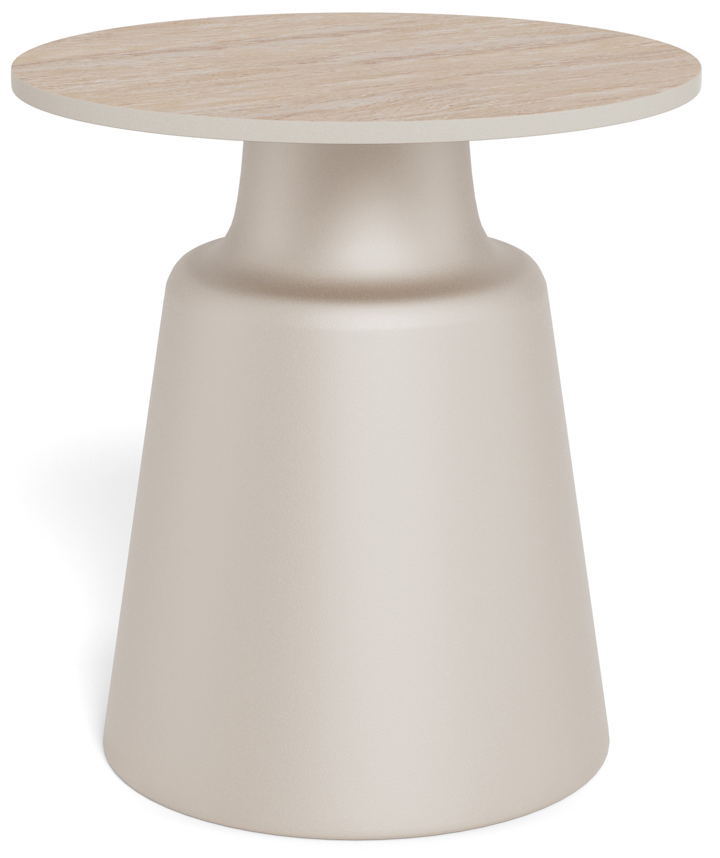 Stolik kawowy Santorini średnica 45 cm trawertyn ceramiczny blat z metalową podstawą