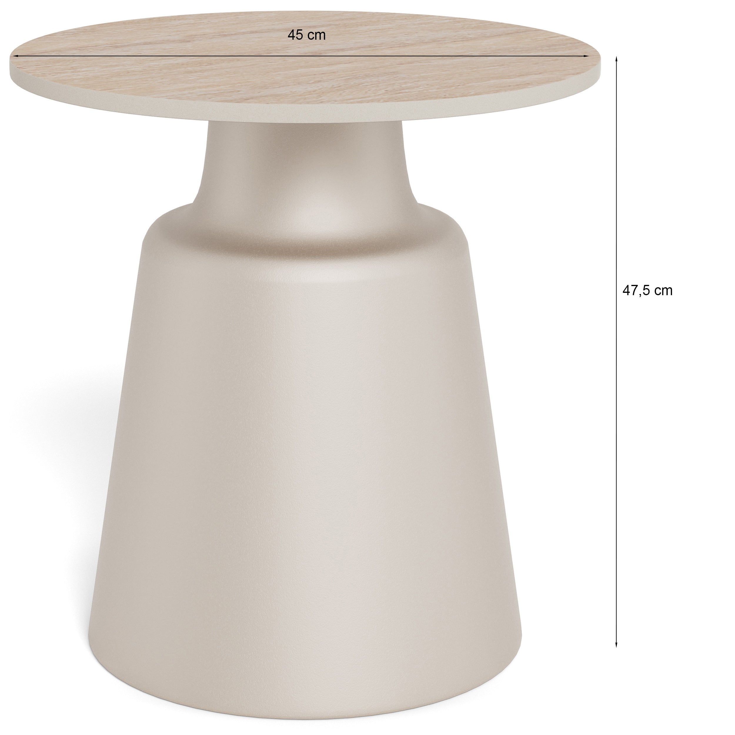 Stolik kawowy Santorini 45 cm trawertyn - szerokość 45 cm