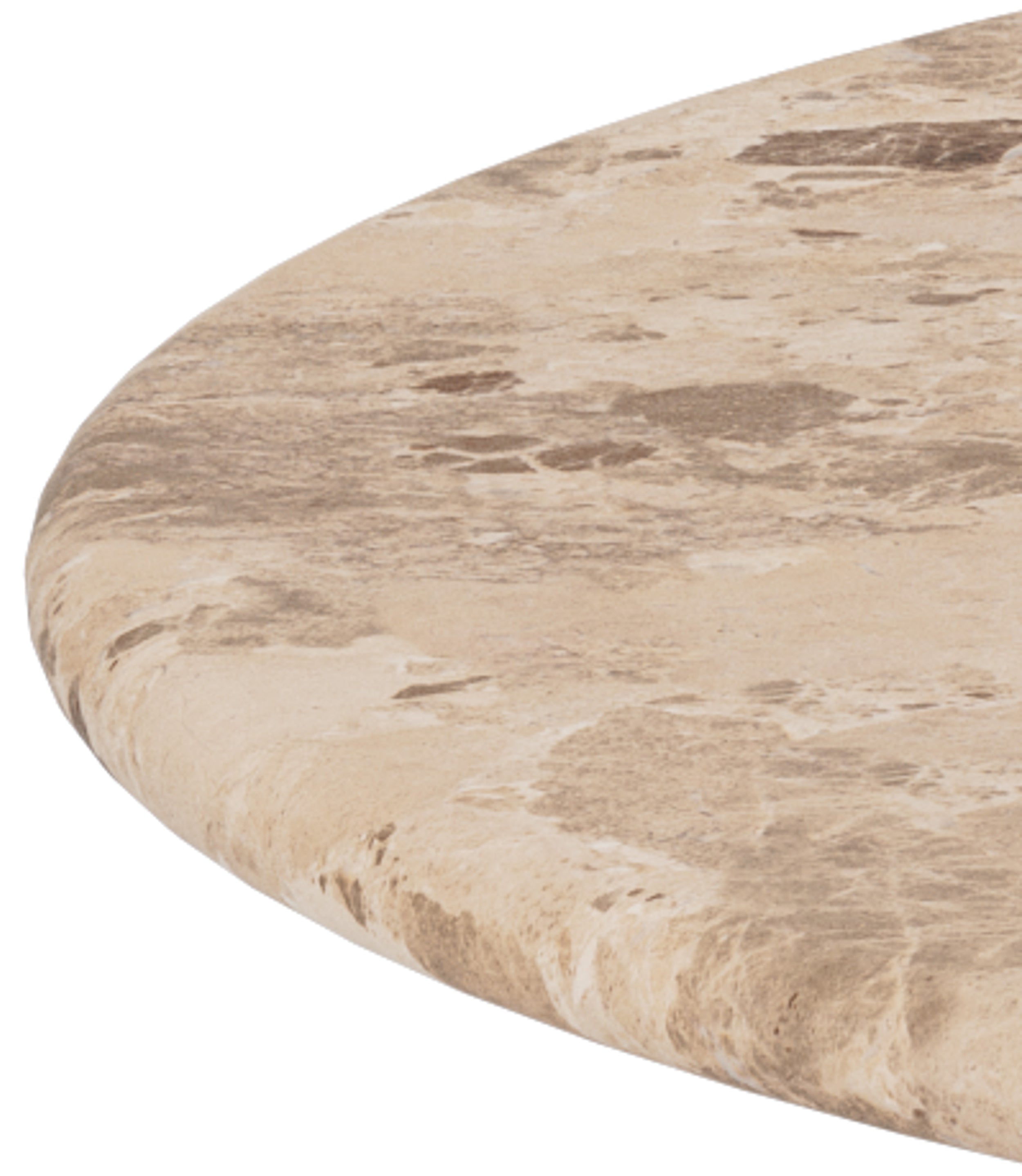 Stolik kawowy Foley okrągły 80 cm beżowy marmur - szerokość 80 cm