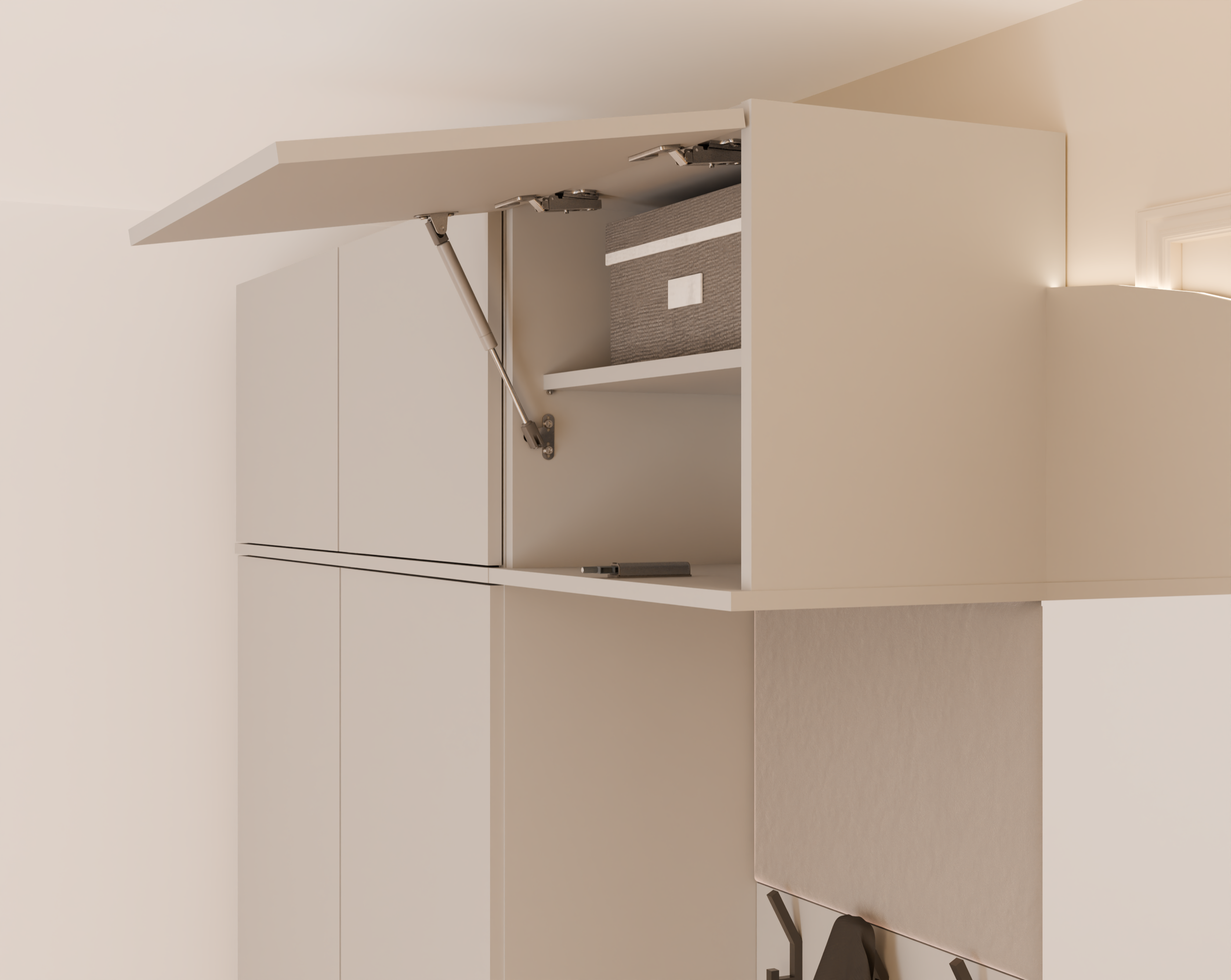 Garderoba jednodrzwiowa Haga z półkami 50 cm kaszmir