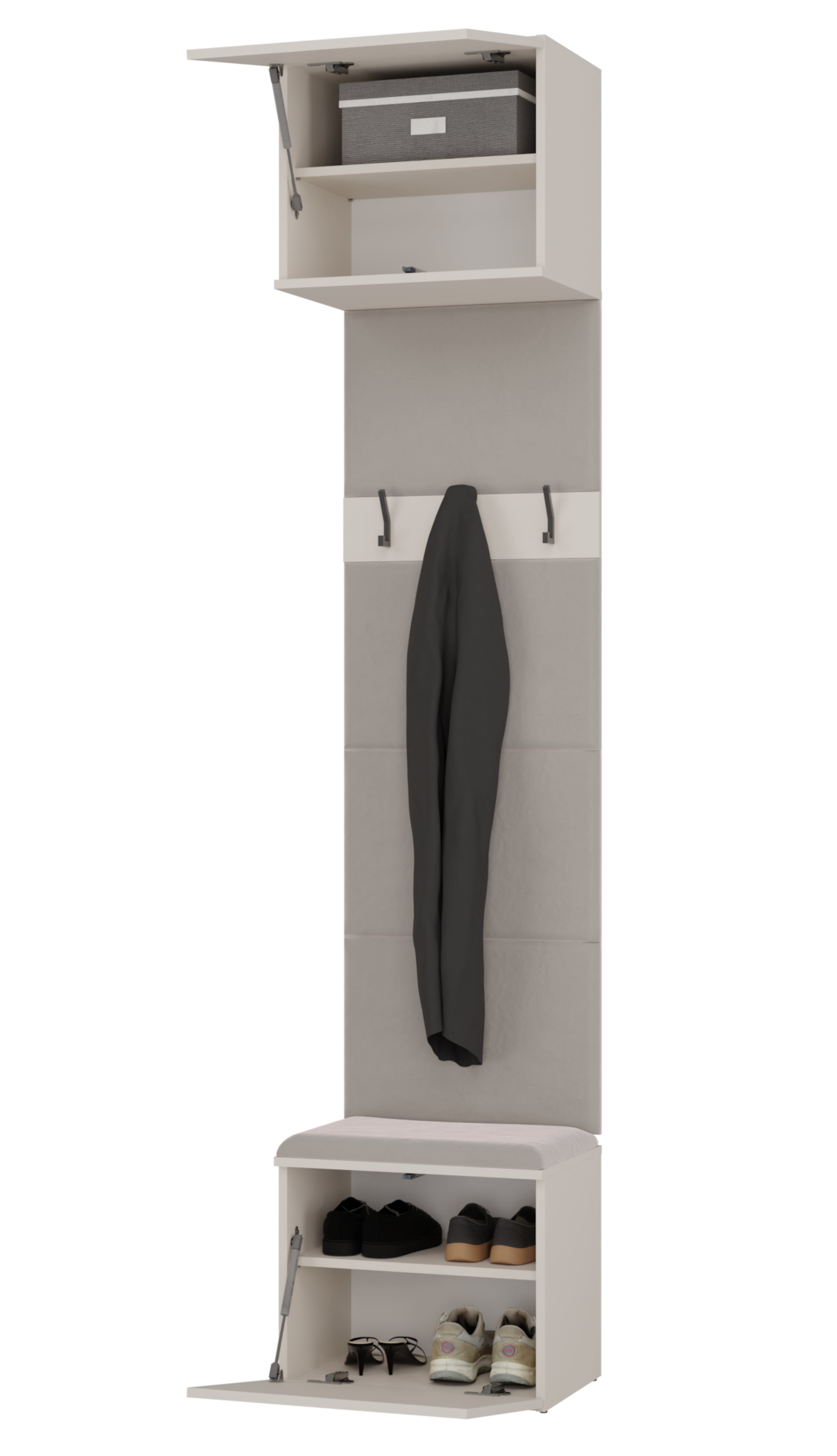 Garderoba Haga z wieszakami i półkami 50 cm kaszmir