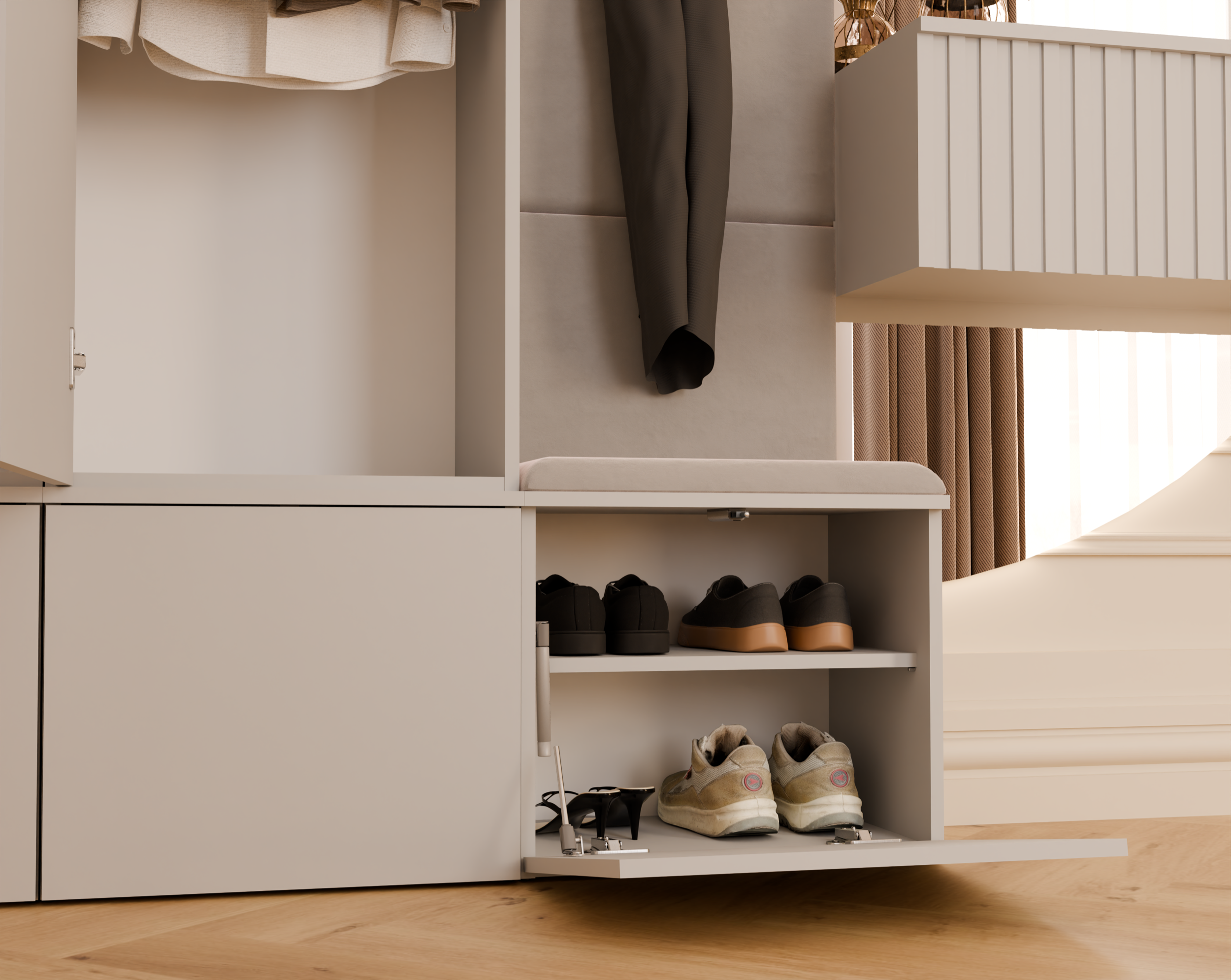 Garderoba Haga z wieszakami i półkami 50 cm kaszmir