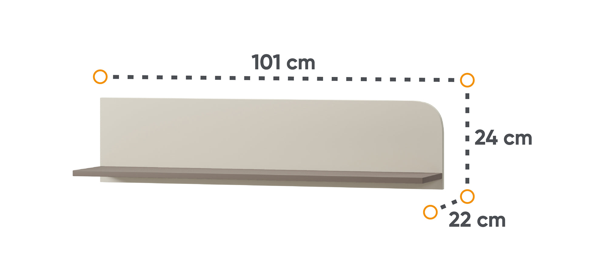 Półka wisząca Harmony 101 cm kaszmir - kolor kaszmir