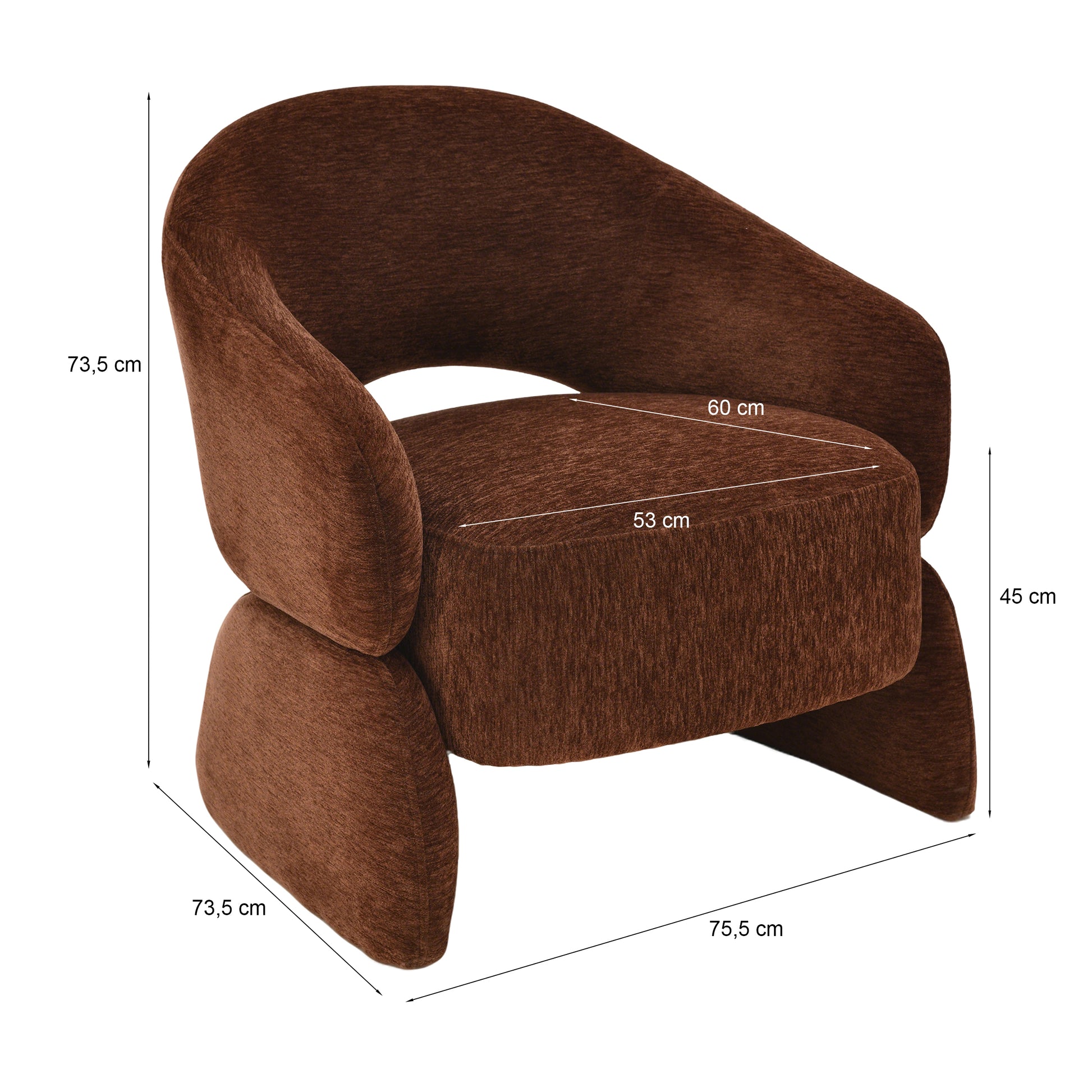 Fotel kubełkowy Ternny miedziany - szerokość 75,5 cm - ujęcie 15