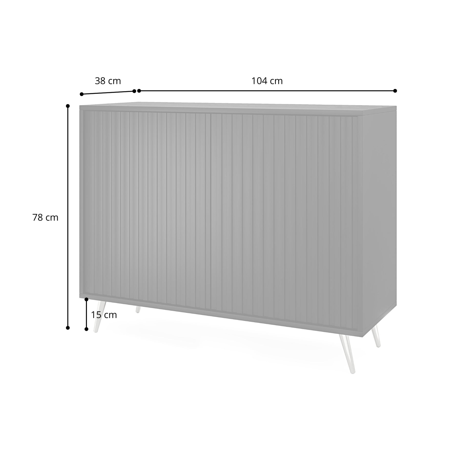 Komoda Bello z lamelowymi frontami 104 cm czarna/dąb wotan - styl nowoczesny