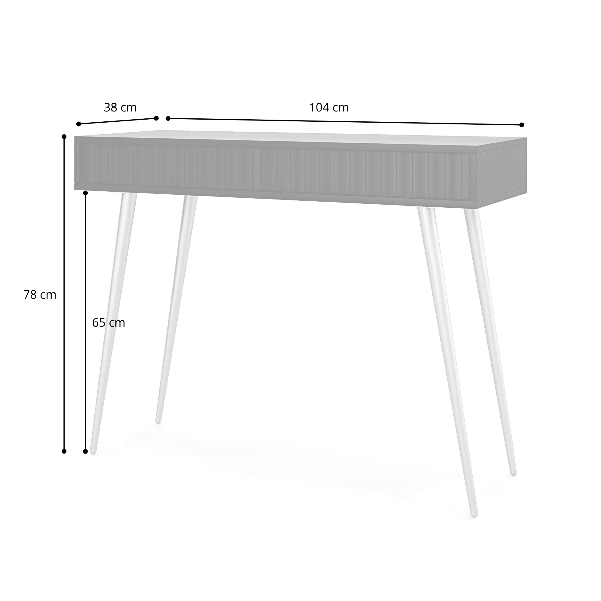 Toaletka Bello 104 cm czarna ze złotymi nogami