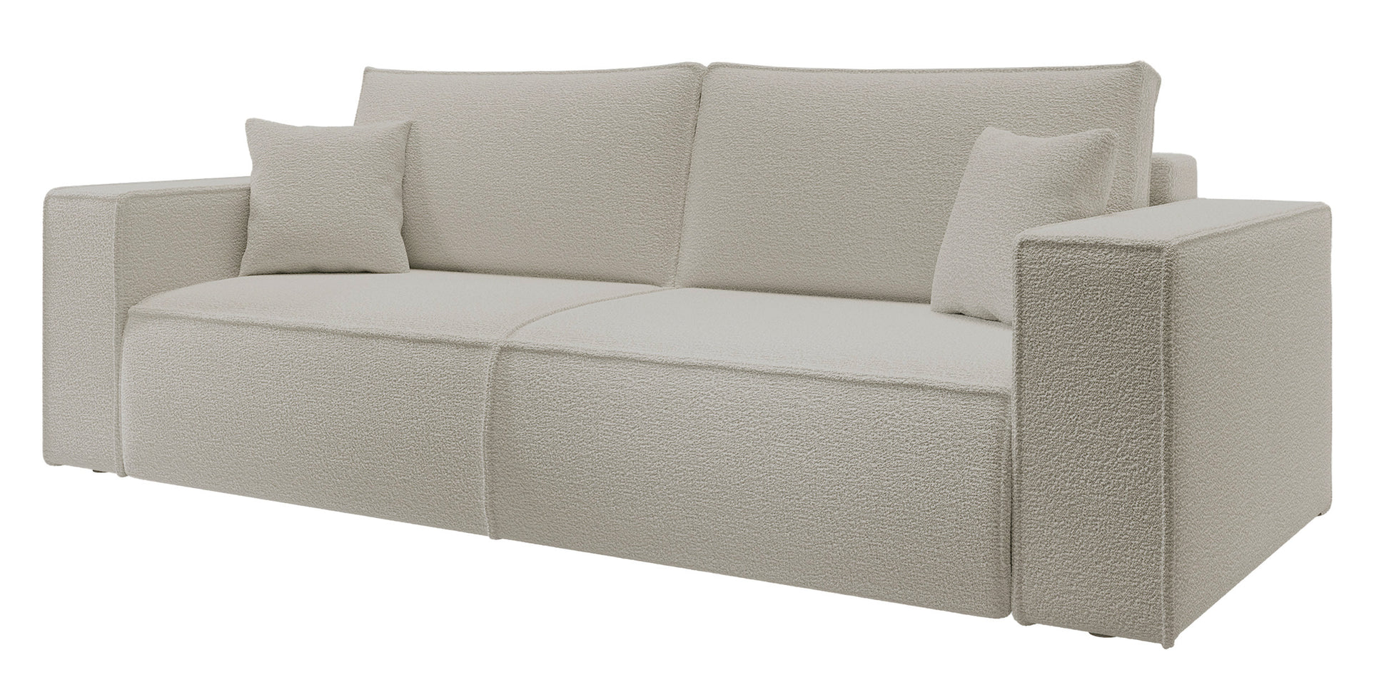 Kanapa rozkładana Farese beżowa boucle - głębokość 102 cm