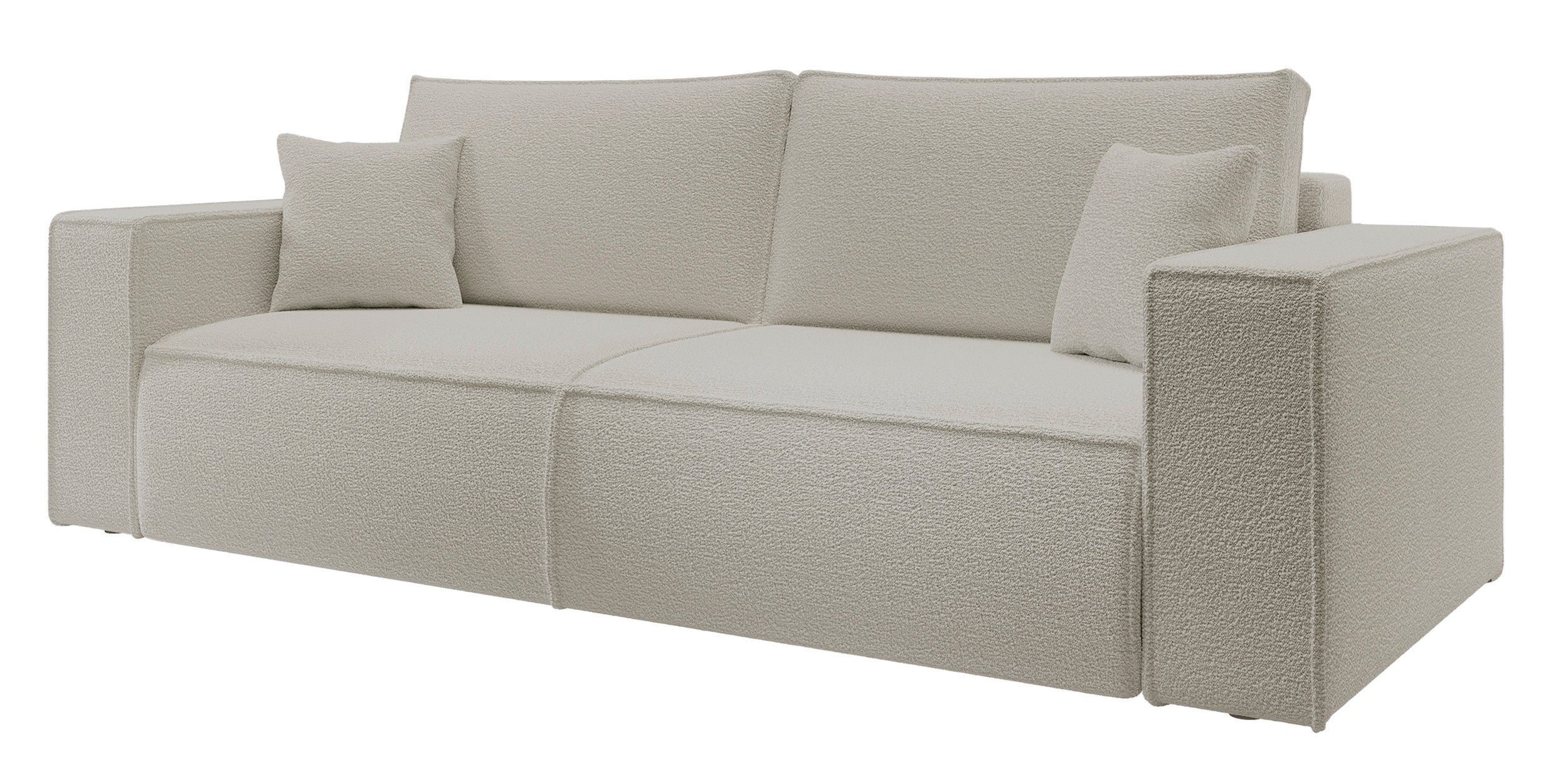 Kanapa rozkładana Farese beżowa boucle - głębokość 102 cm
