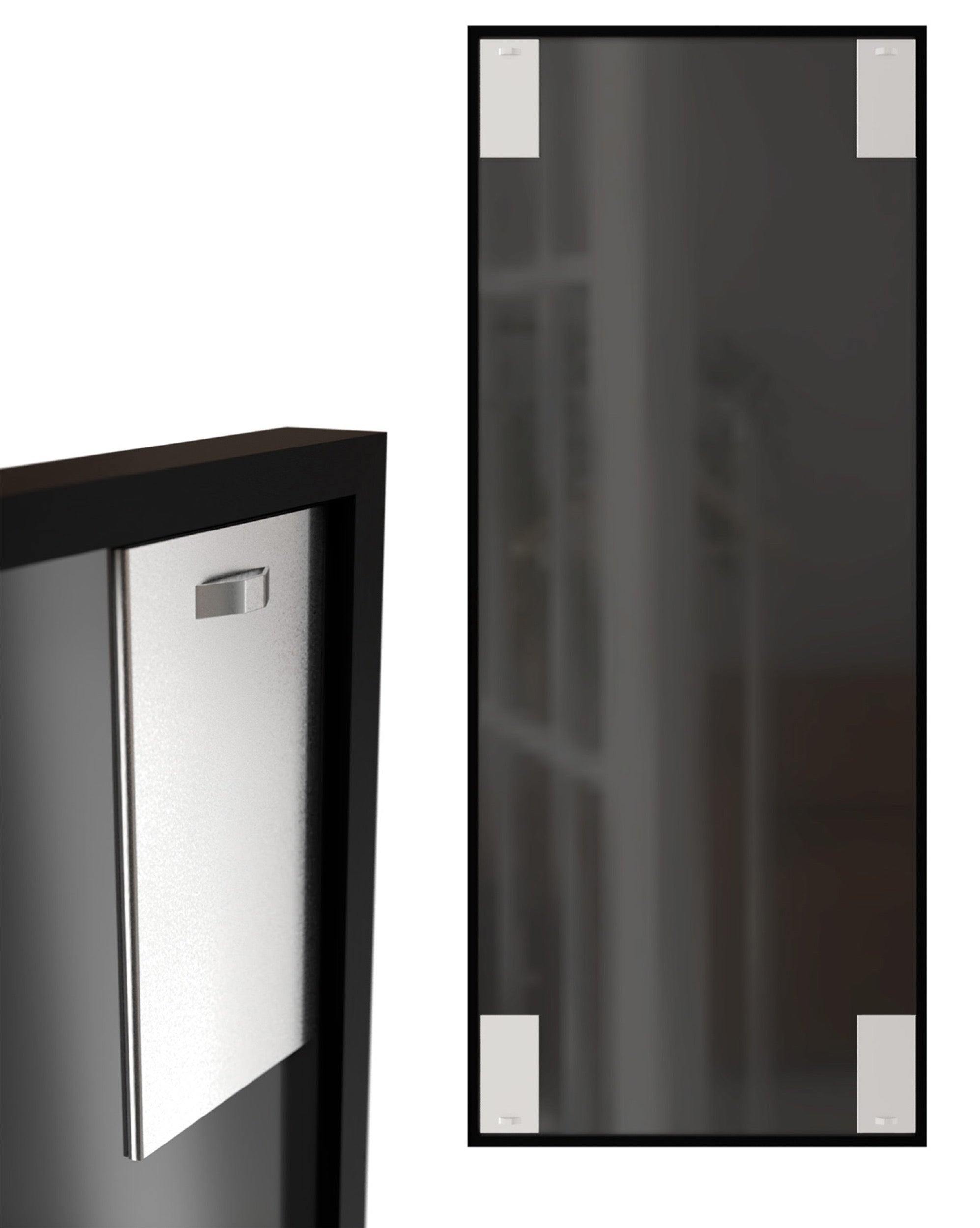 Lustro ścienne Two-tone 150x60 cm czarno-brązowe