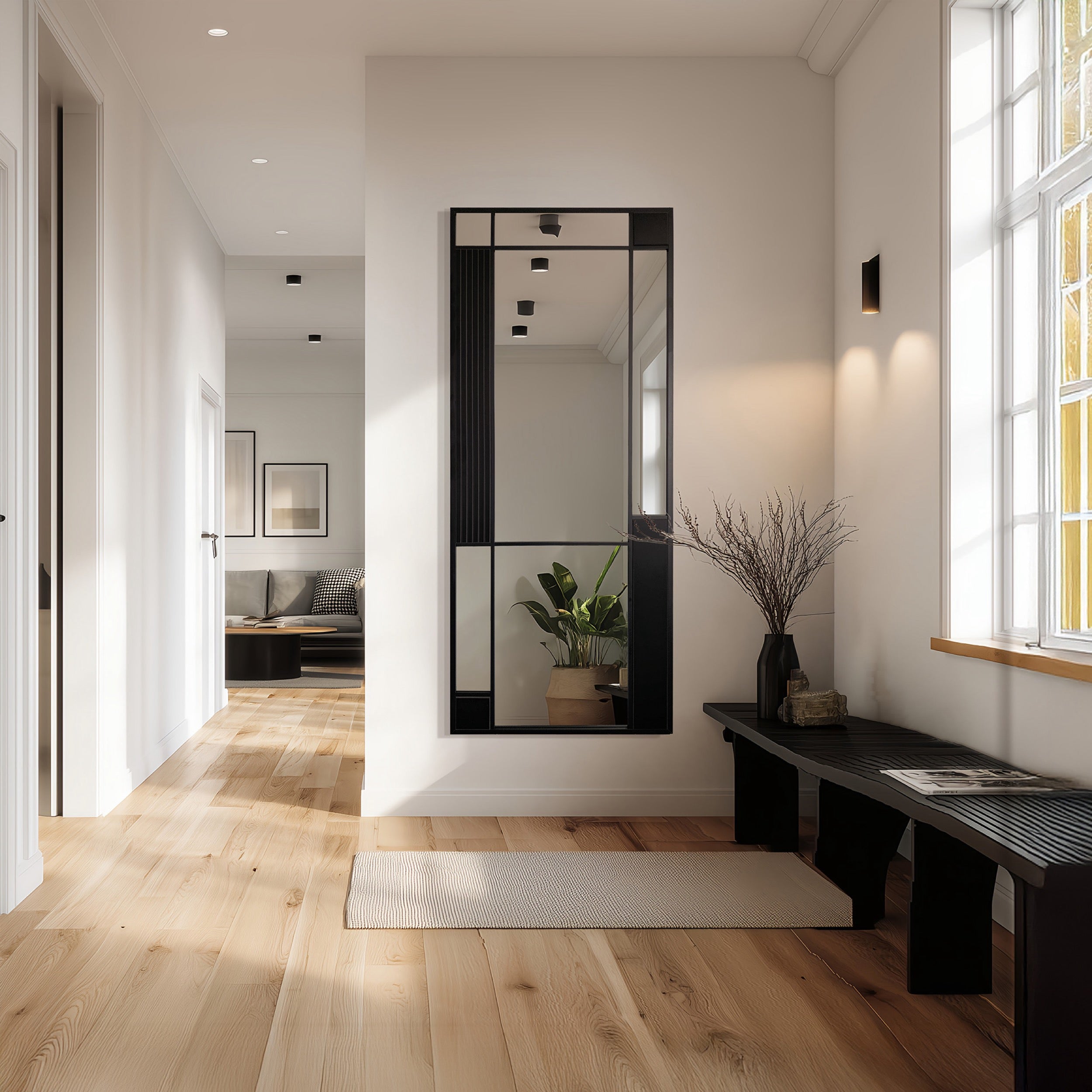 Lustro ścienne Mono 150x60 cm czarne
