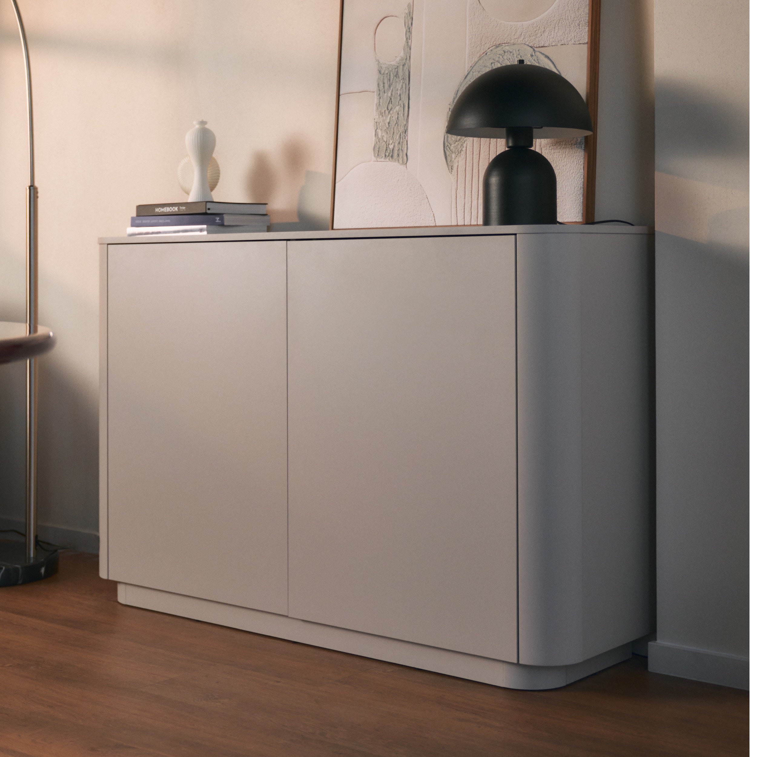 Komoda dwudrzwiowa Luvio 140 cm kaszmir - otwieranie push open