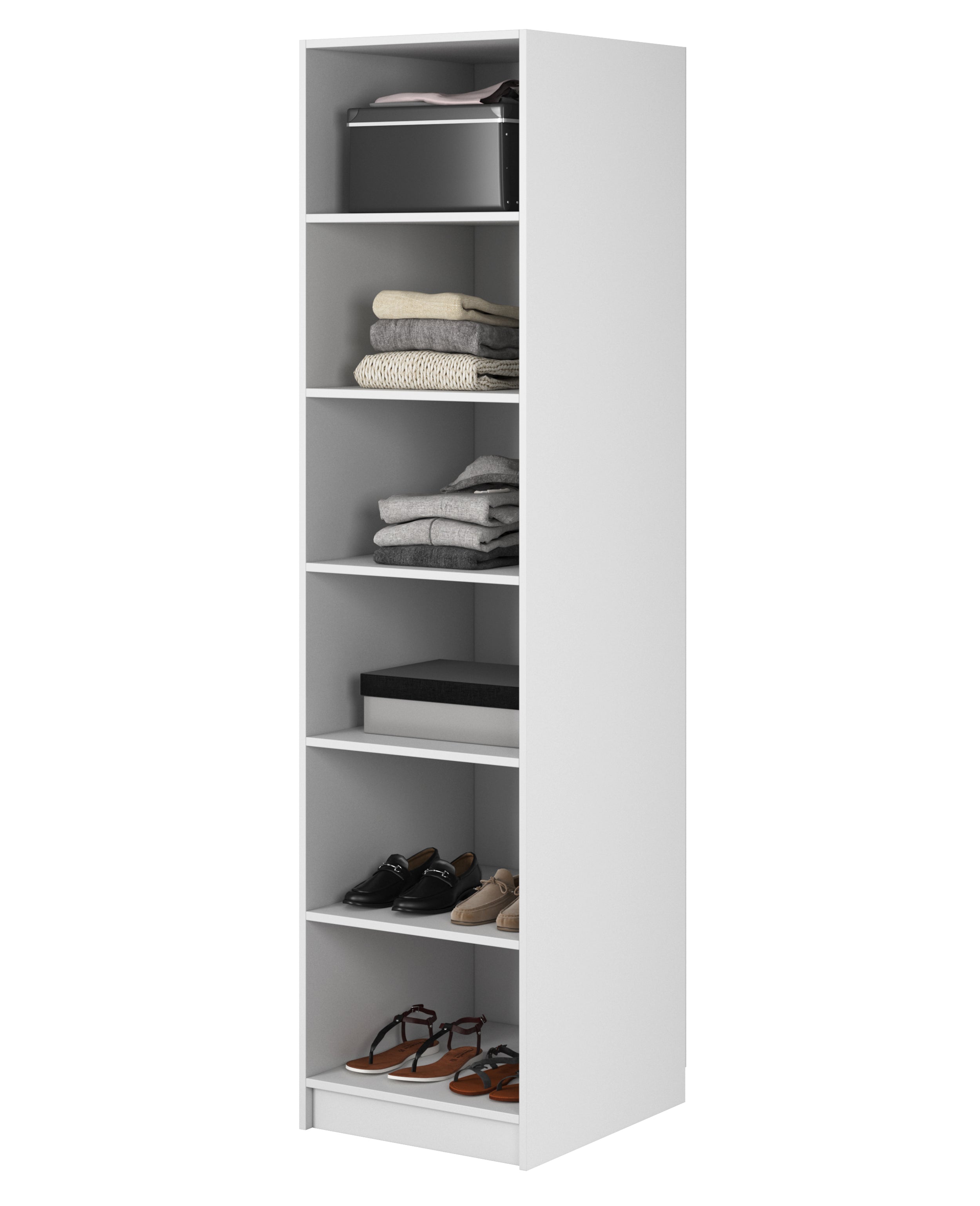 Szafa jednodrzwiowa Frame z półkami 50 cm Biała