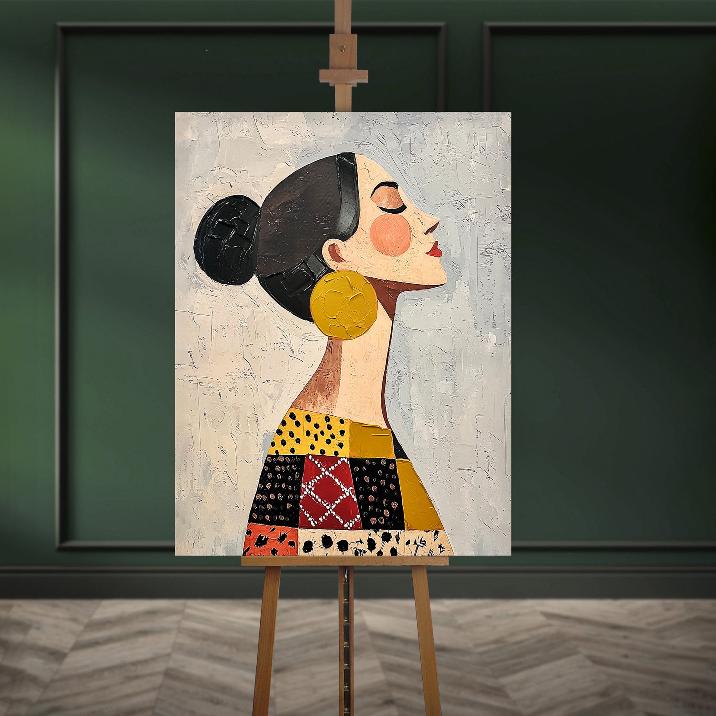 Obraz z ręcznie malowanymi elementami Mae 100x70 cm