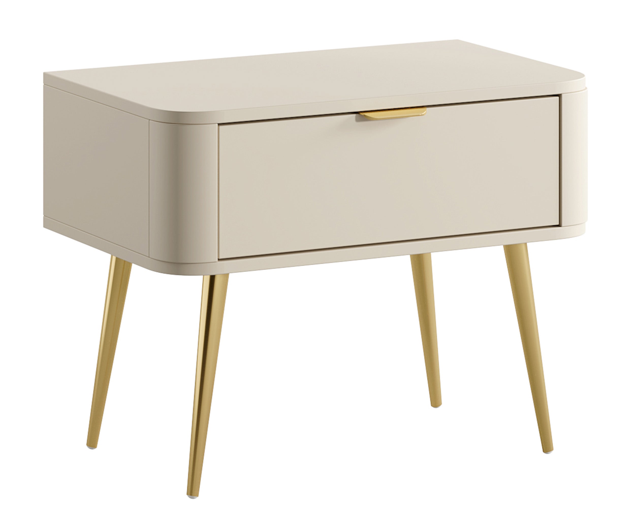 Szafka nocna Oval z szufladą 63 cm beż piaskowy