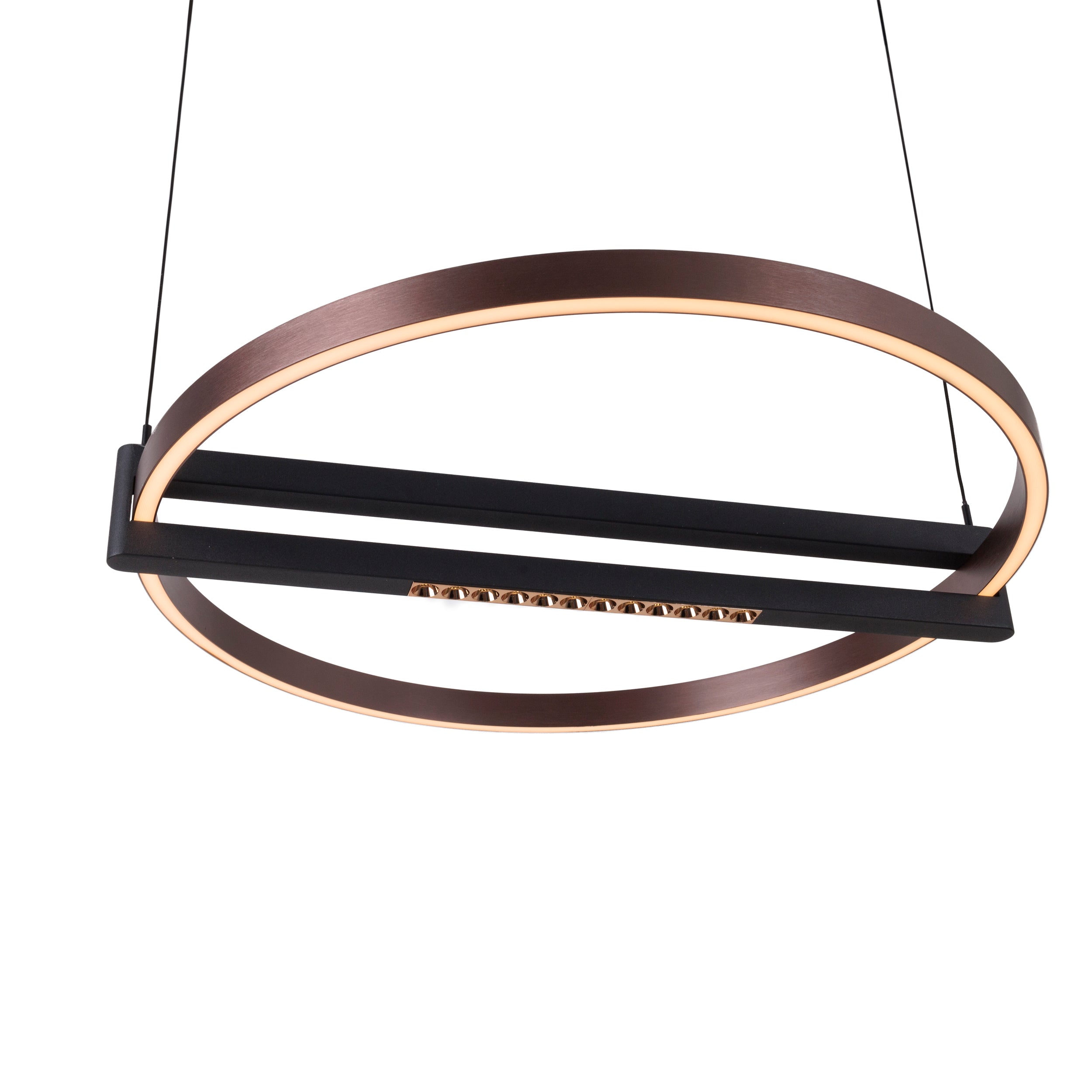 Lampa wisząca Singapur okrągła brązowa