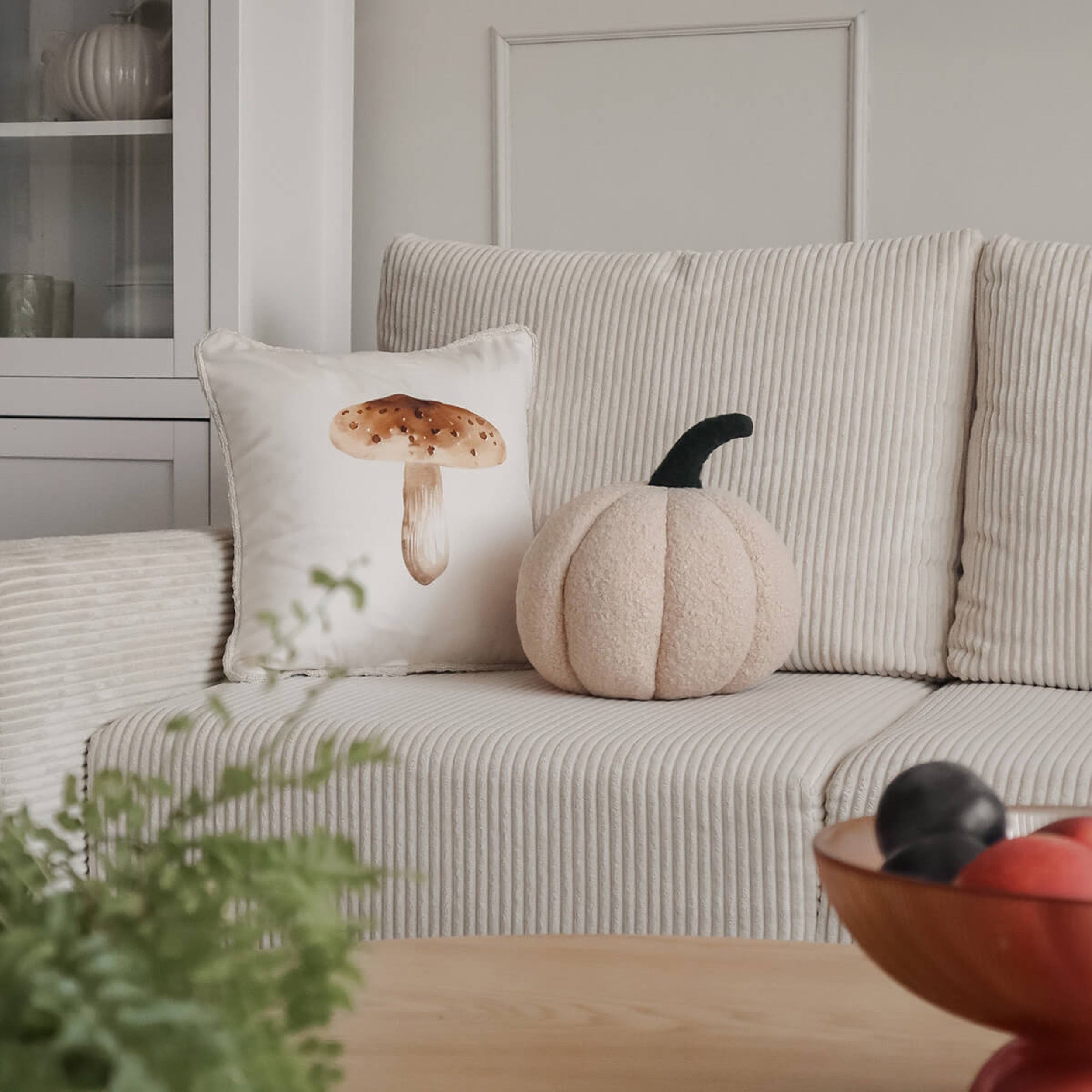 Poduszka dekoracyjna Soft Loop Autumn dynia beżowa