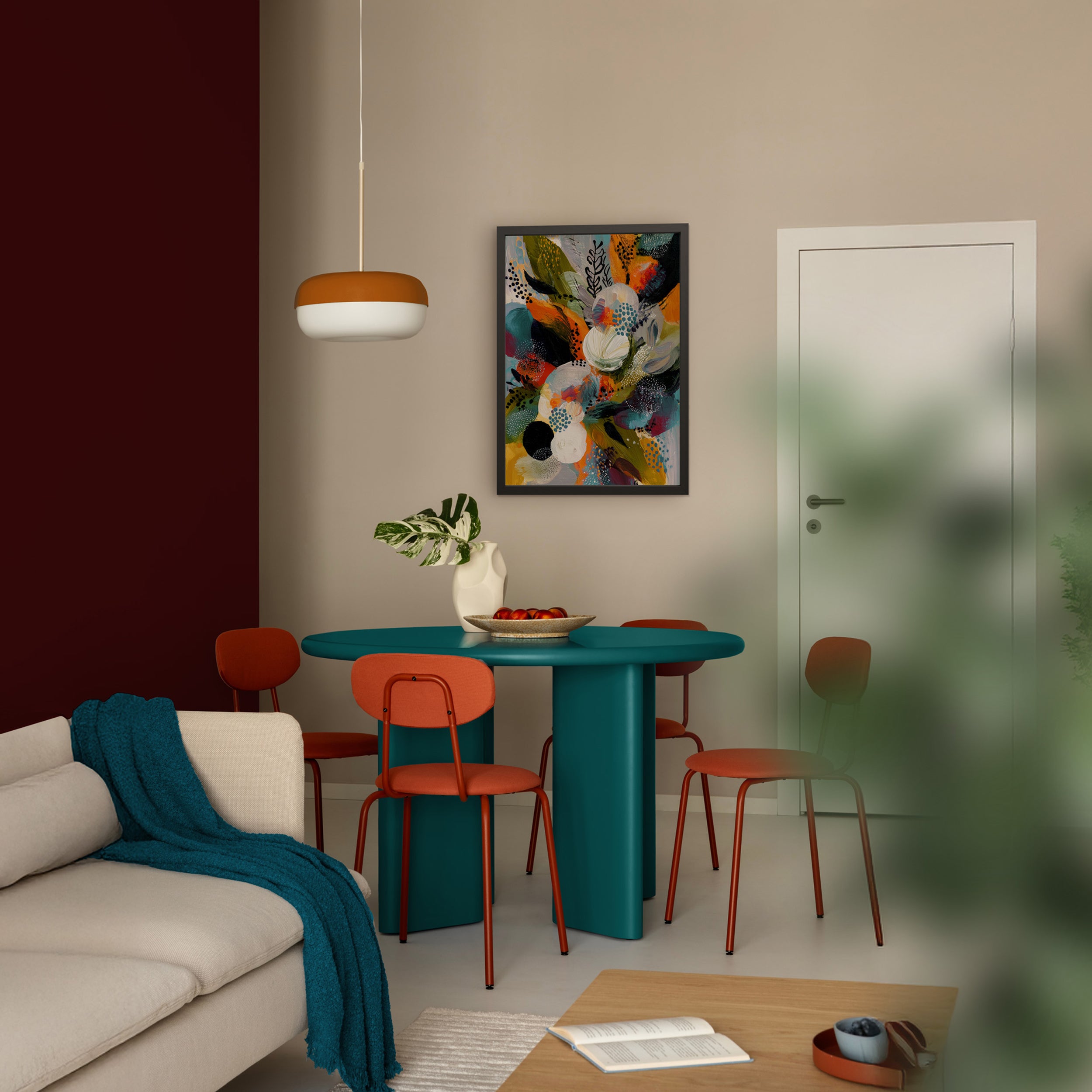 Obraz w czarnej ramie Exotic Foliage 70x50 cm
