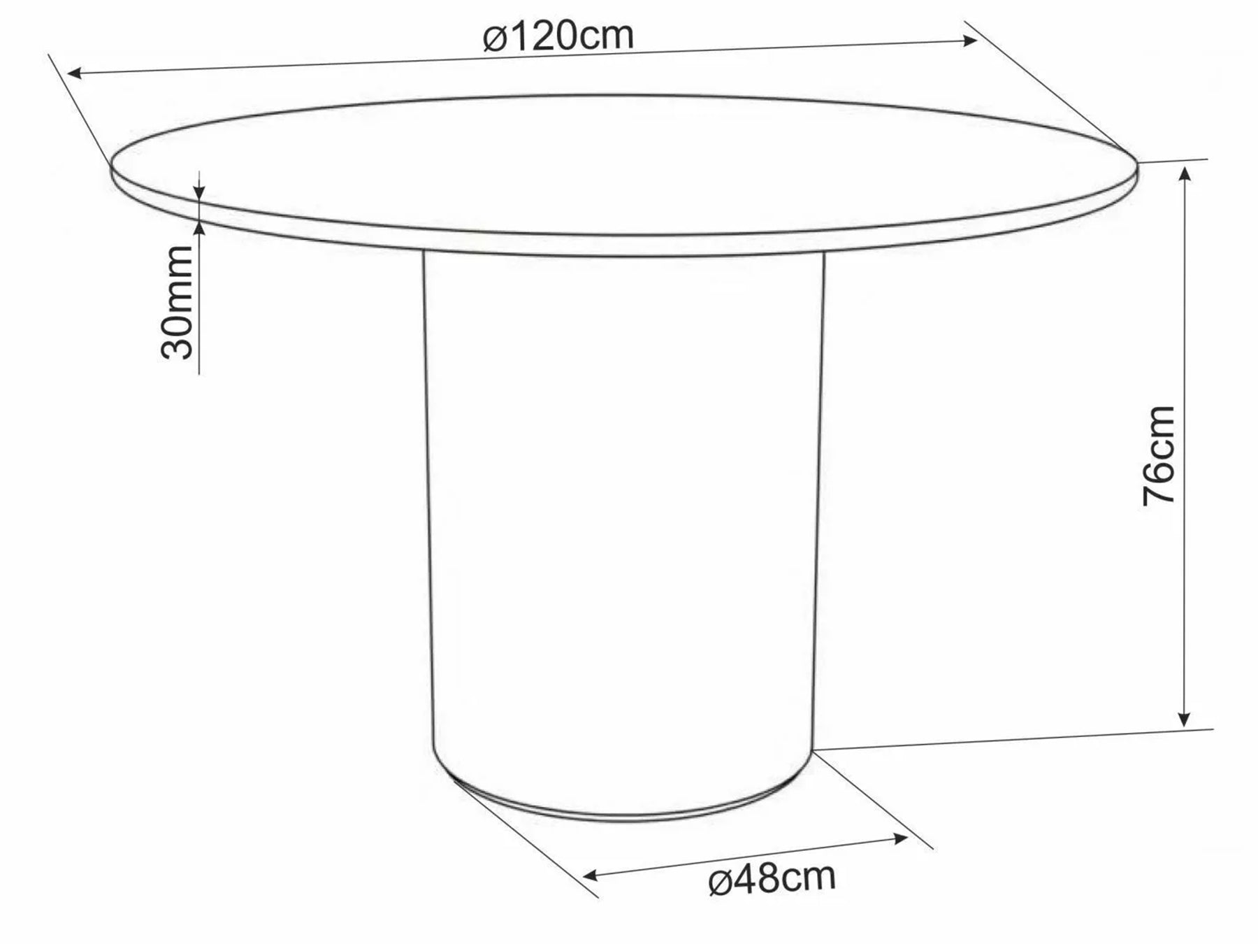Stół do jadalni Rondo okrągły 120 cm orzech ceramiczny blat