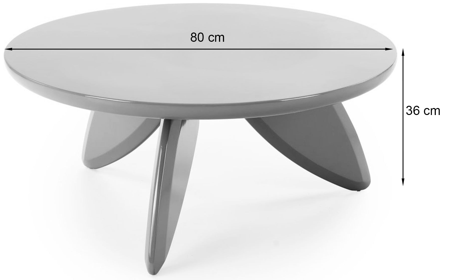Stolik kawowy Soraya okrągły 80 cm jasnoniebieski - materiał płyta meblowa