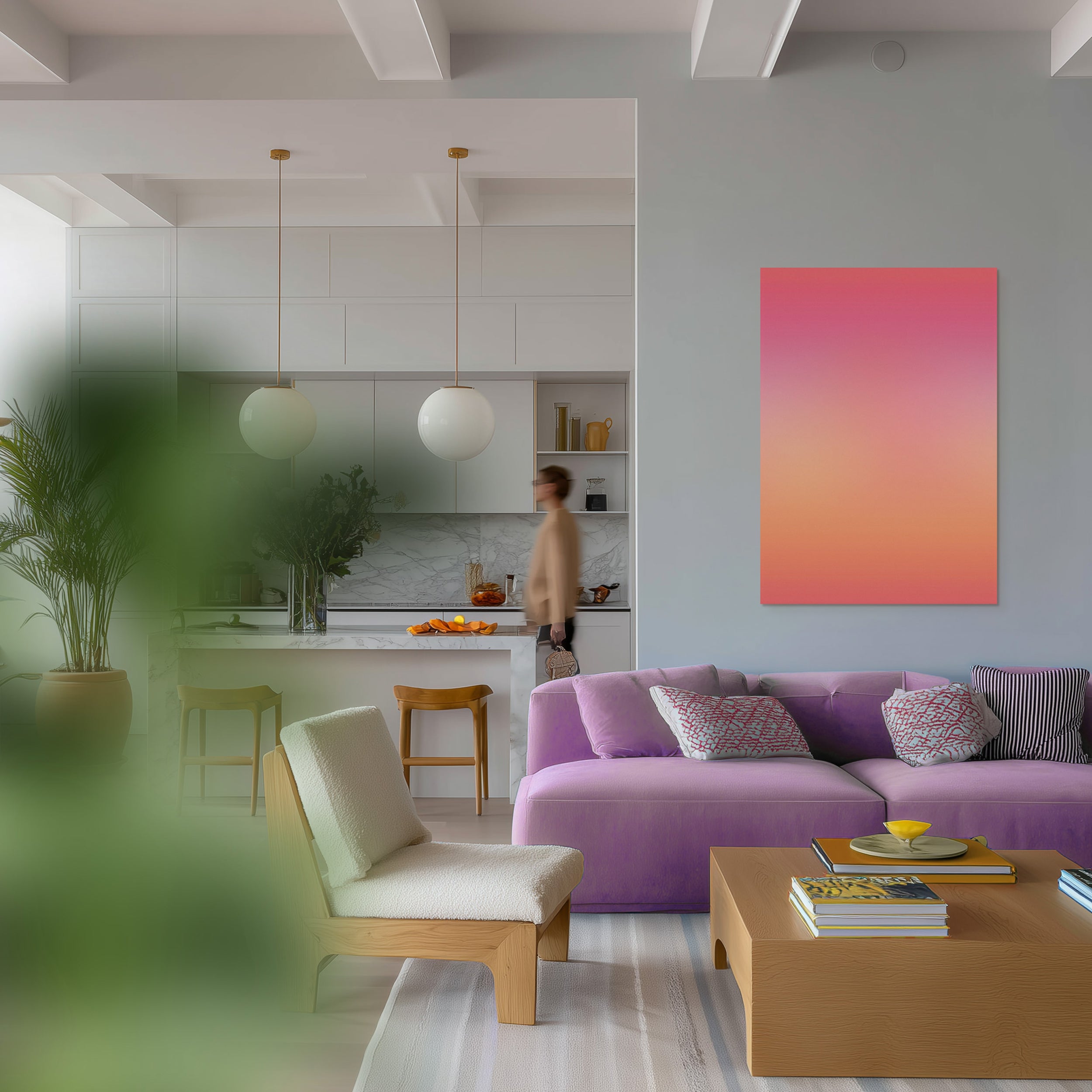 Obraz XL na płótnie Pink Aura 100x70 cm