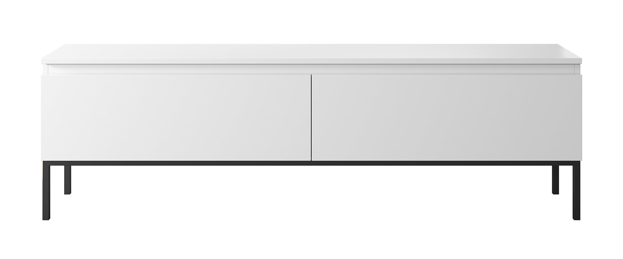 Szafka RTV Bemmi 150 cm biała z czarnymi nogami