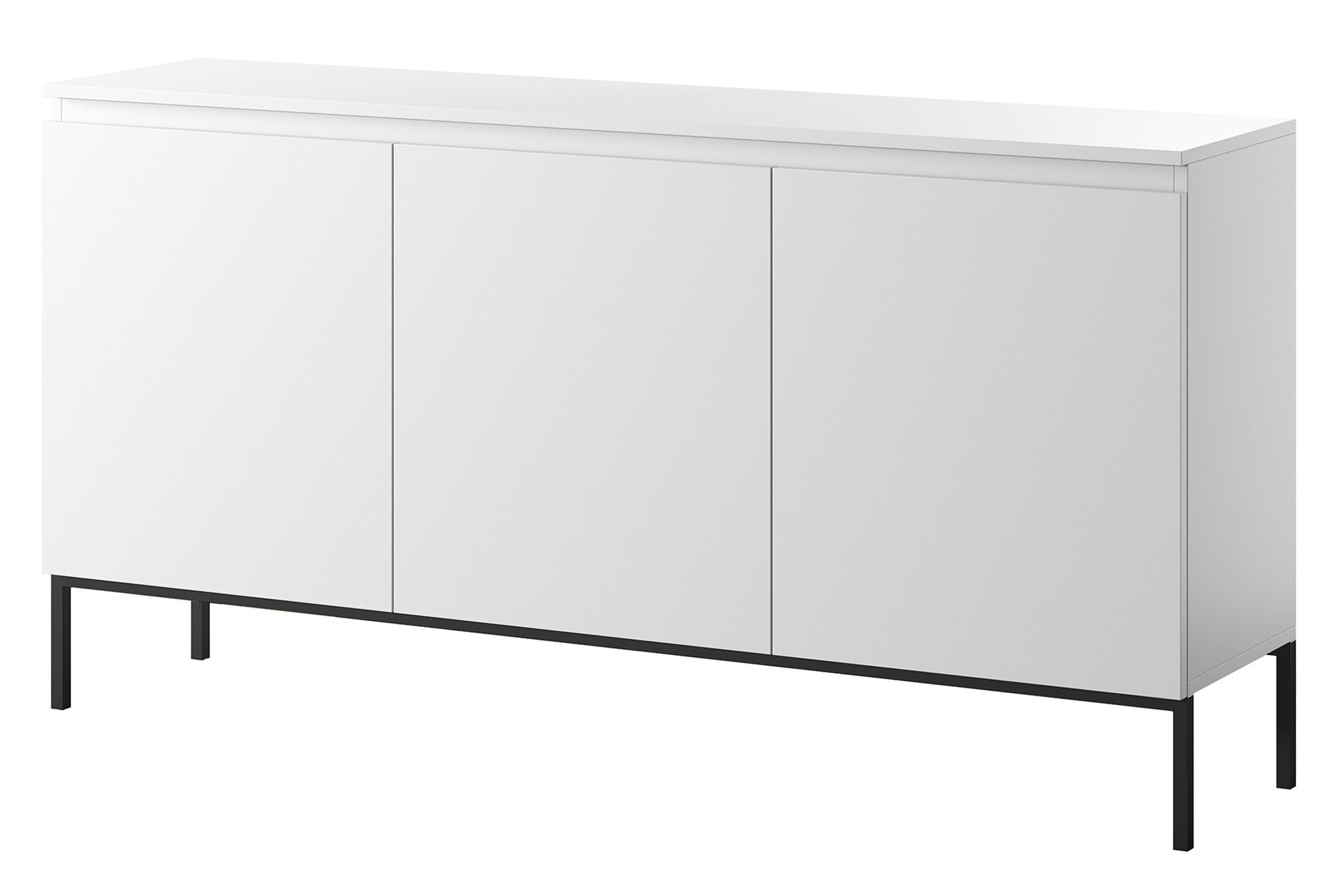 Komoda trzydrzwiowa Bemmi 150 cm biała z czarnymi nogami