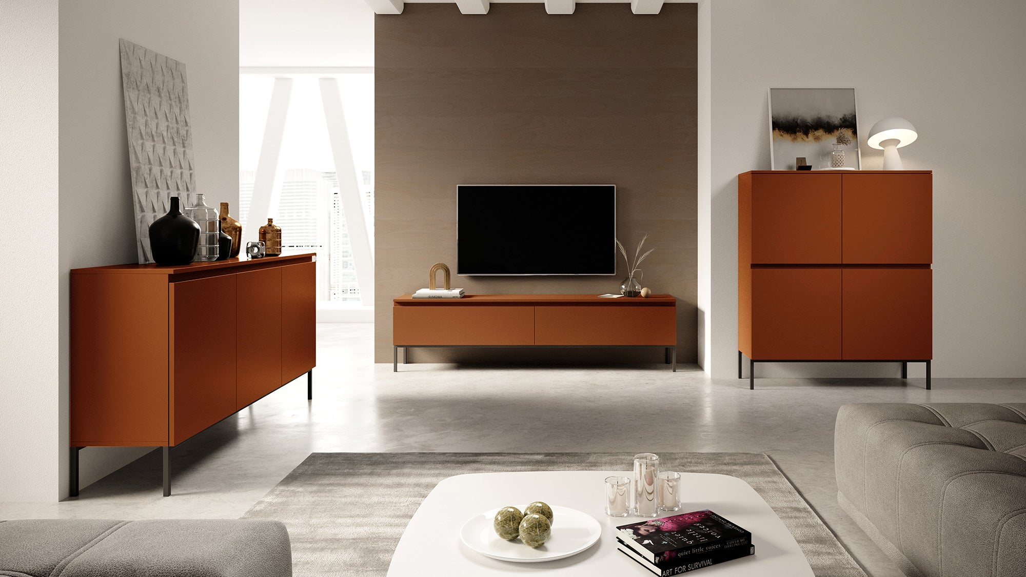 Szafka RTV Bemmi 175 cm Ceglasty