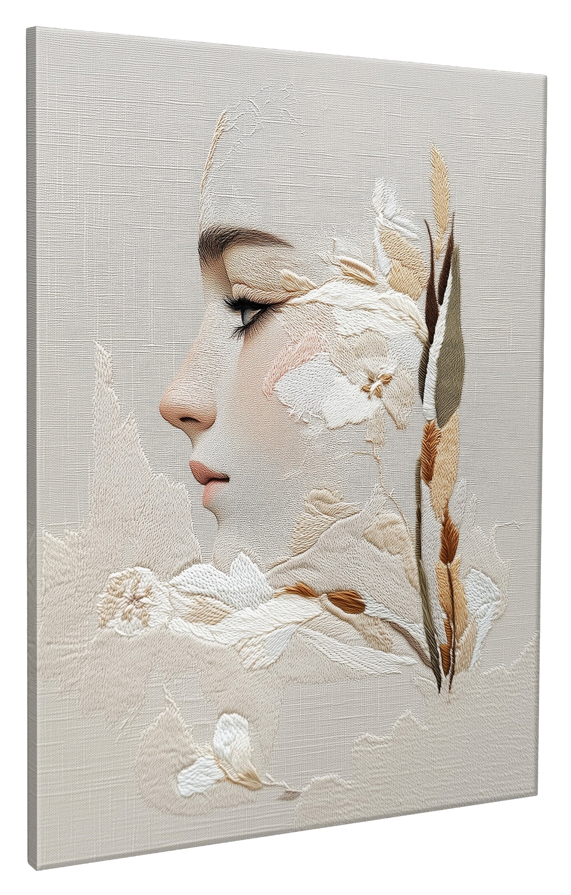 Obraz na płótnie z elementami 3D Stiched Bloom 80x60 cm - styl retro