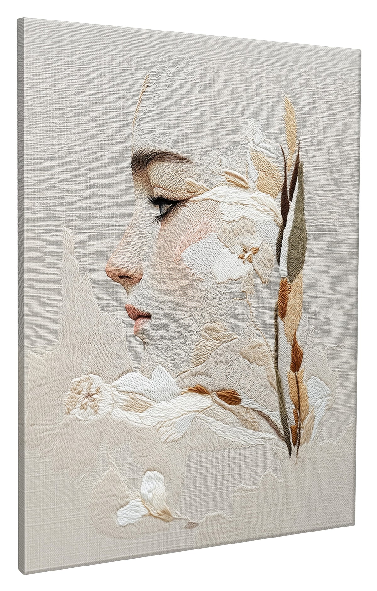 Obraz na płótnie z elementami 3D Stiched Bloom 80x60 cm - styl retro