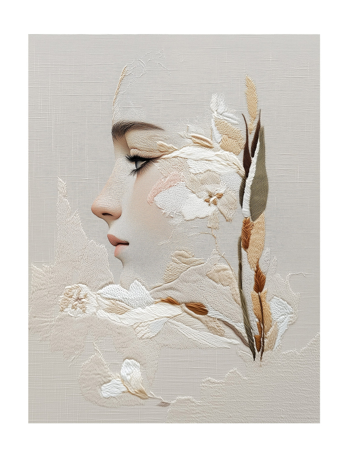 Obraz na płótnie z elementami 3D Stiched Bloom 80x60 cm