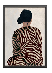 Obraz w czarnej ramie Striped Robe 70x50 cm