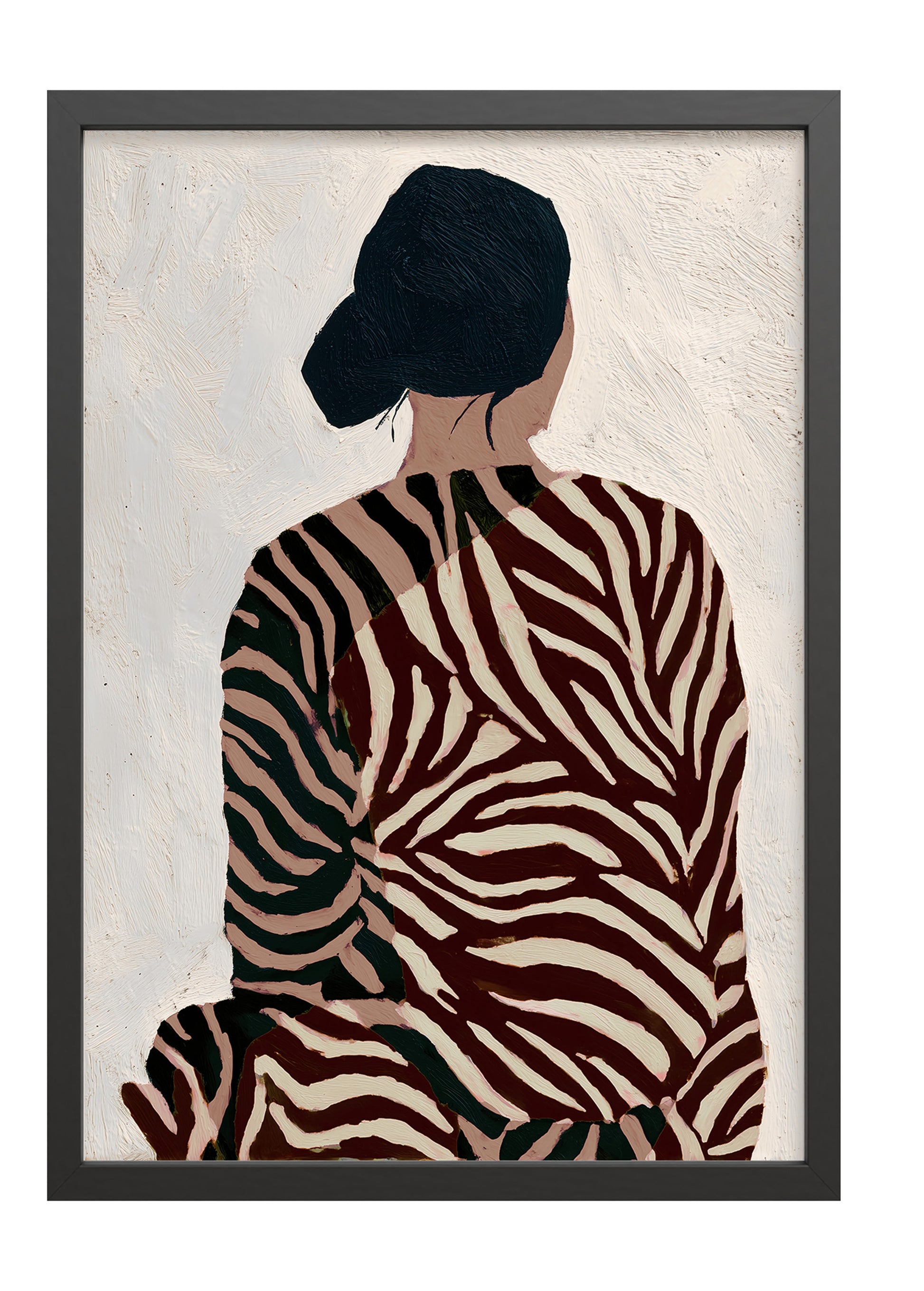 Obraz w czarnej ramie Striped Robe 70x50 cm
