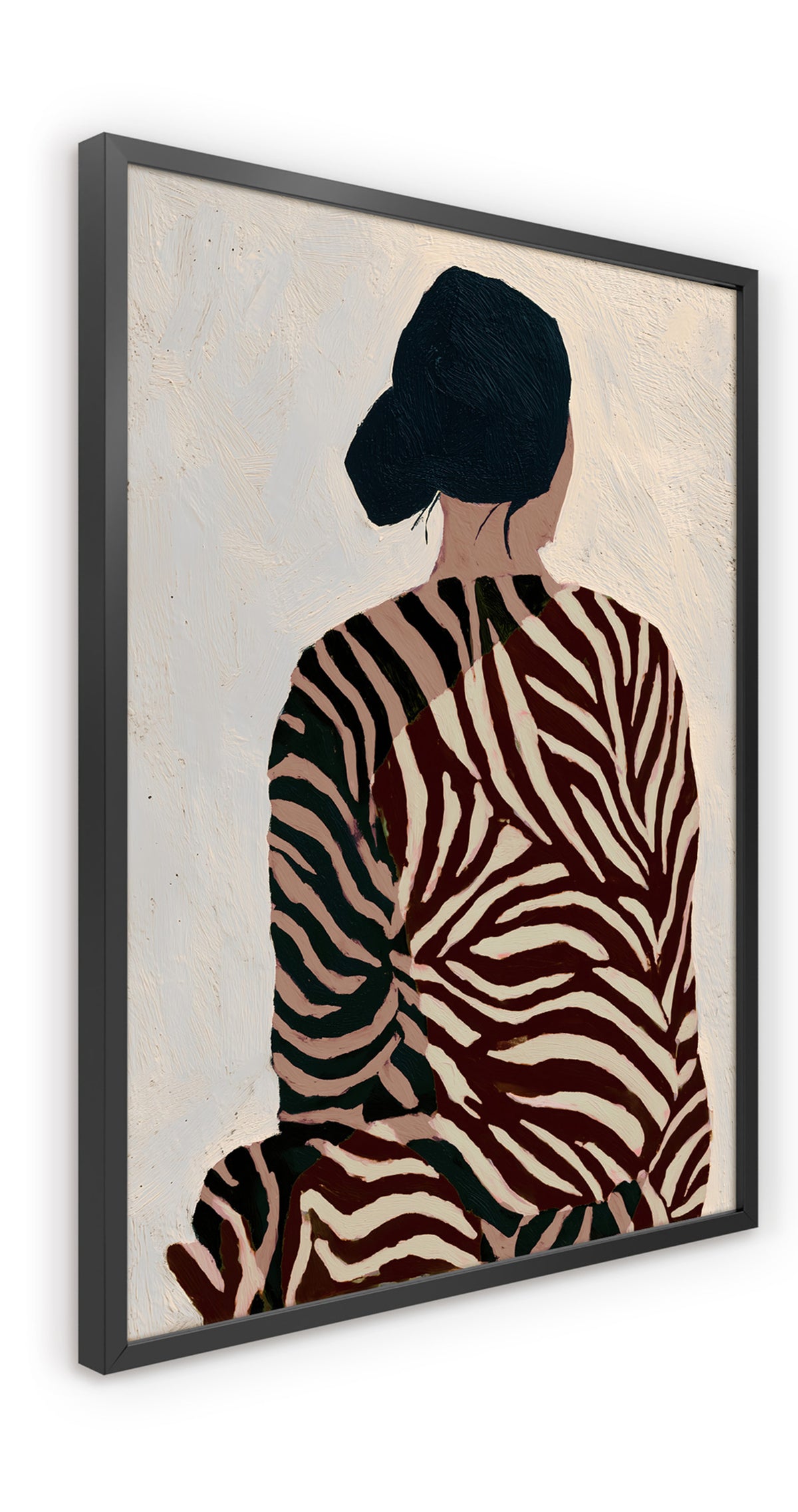 Obraz w czarnej ramie Striped Robe 70x50 cm - szerokość 50 cm