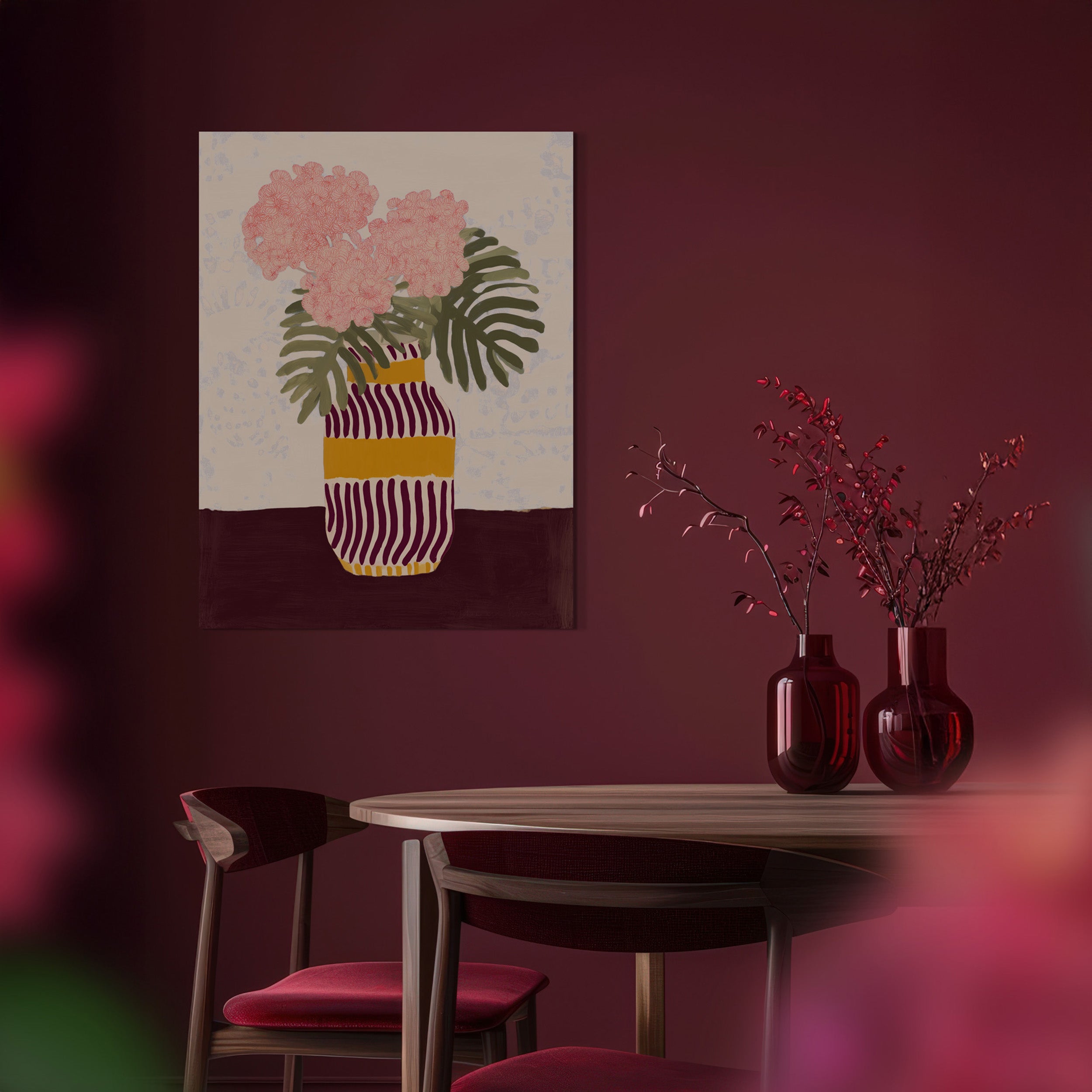 Obraz na płótnie Striped Vase 80x60 cm
