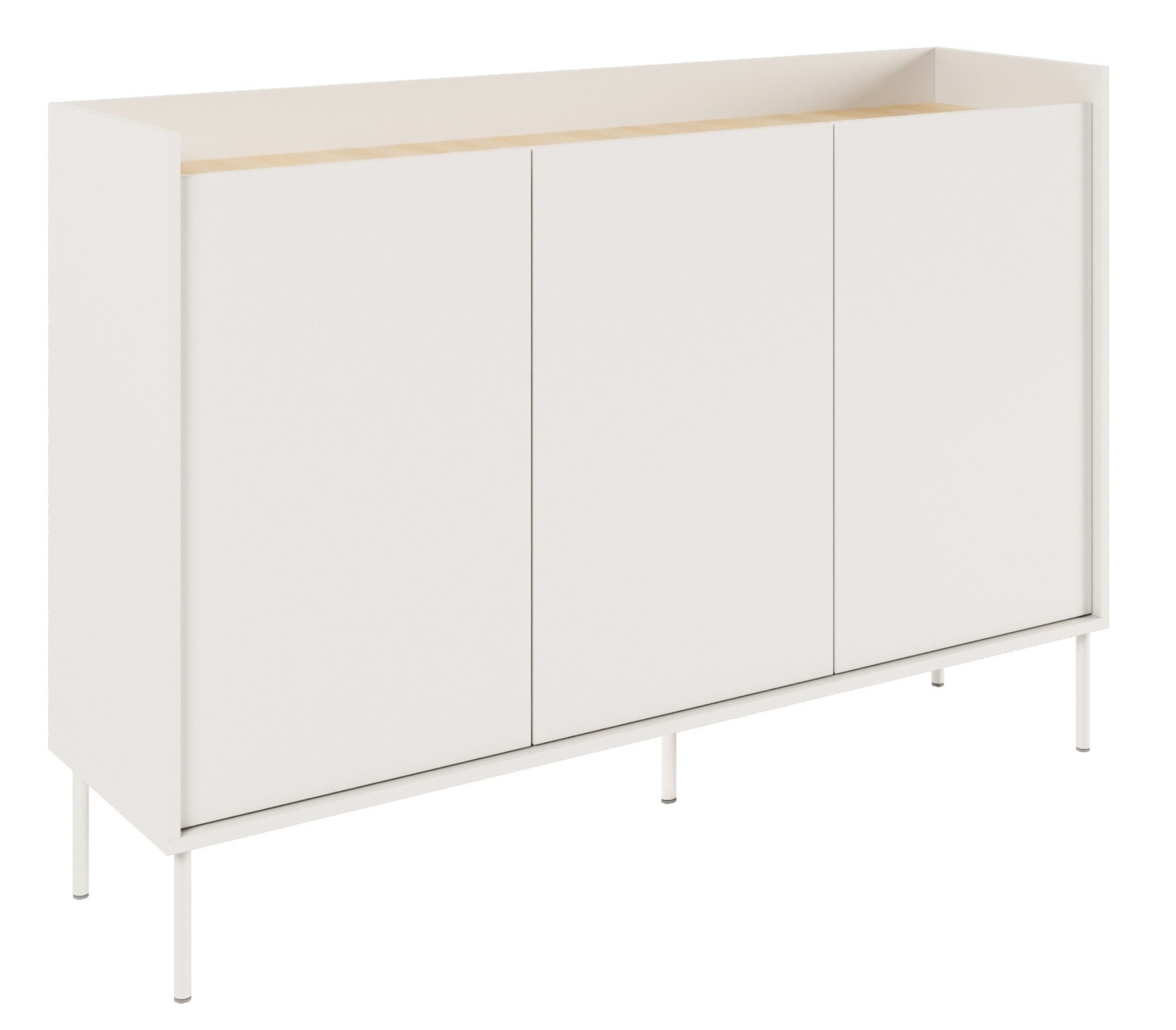 Komoda trzydrzwiowa Tovi 140 cm biała/dąb lindberg