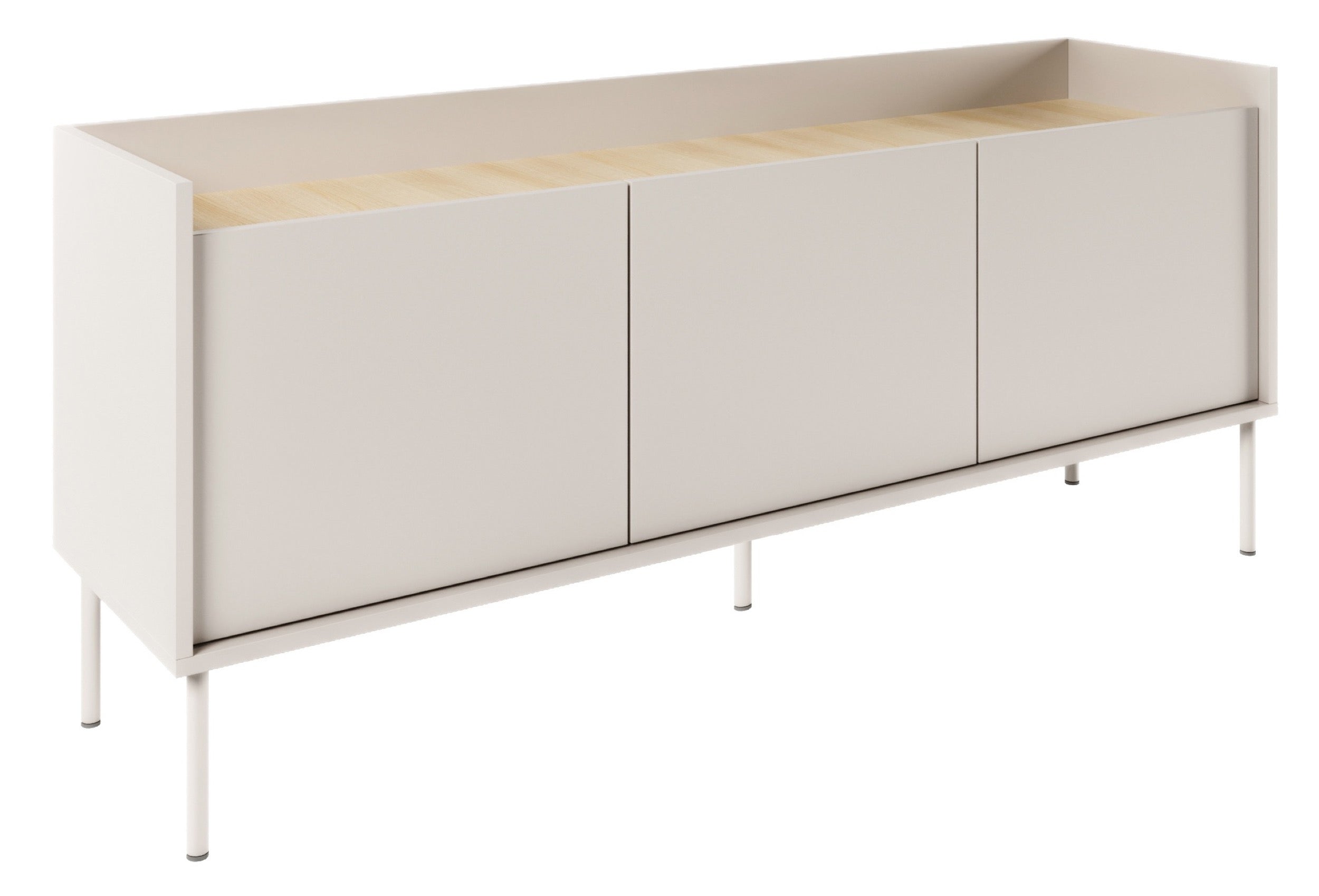 Szafka RTV Tovi trzydrzwiowa 140 cm kaszmir/dąb lindberg