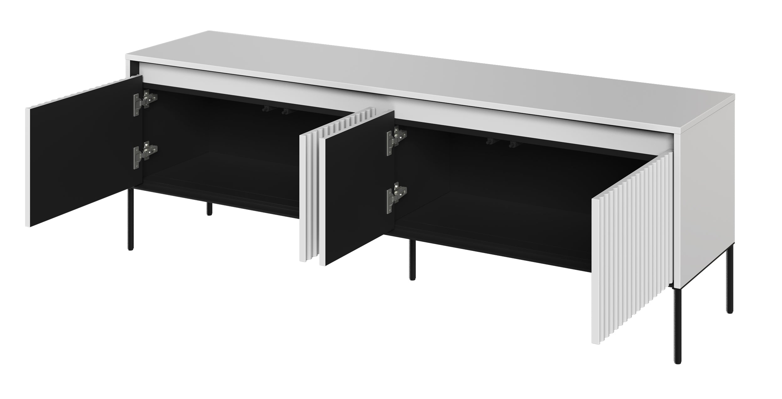 Szafka RTV Trend 167 cm z LED Biała - oświetlenie LED