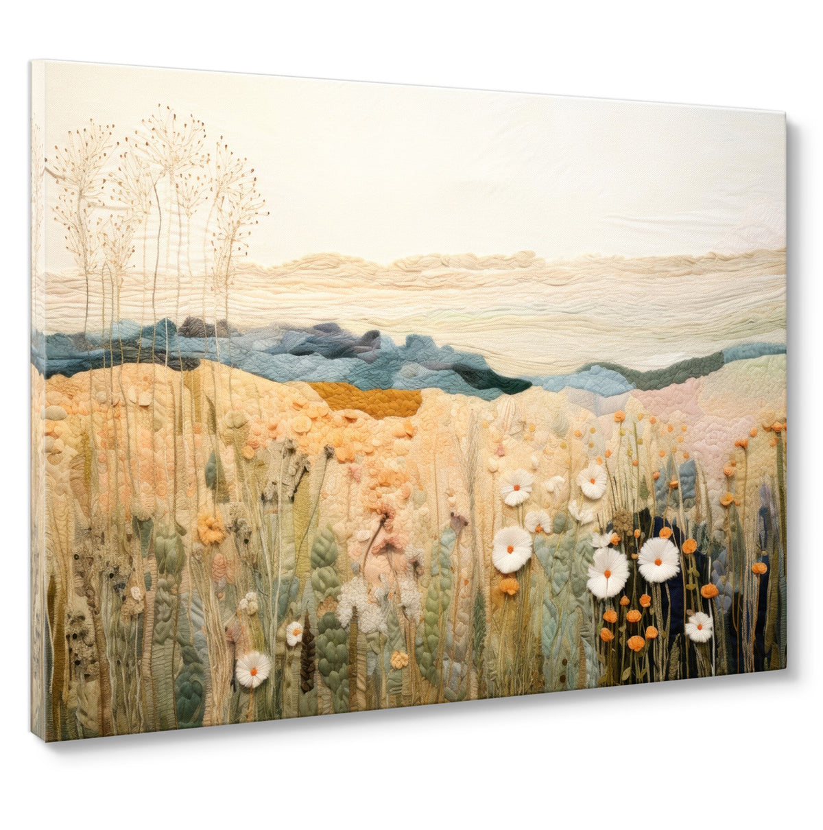 Obraz na płótnie z elementami 3D Tactile Fields 100x70 cm - kolor wielokolorowy