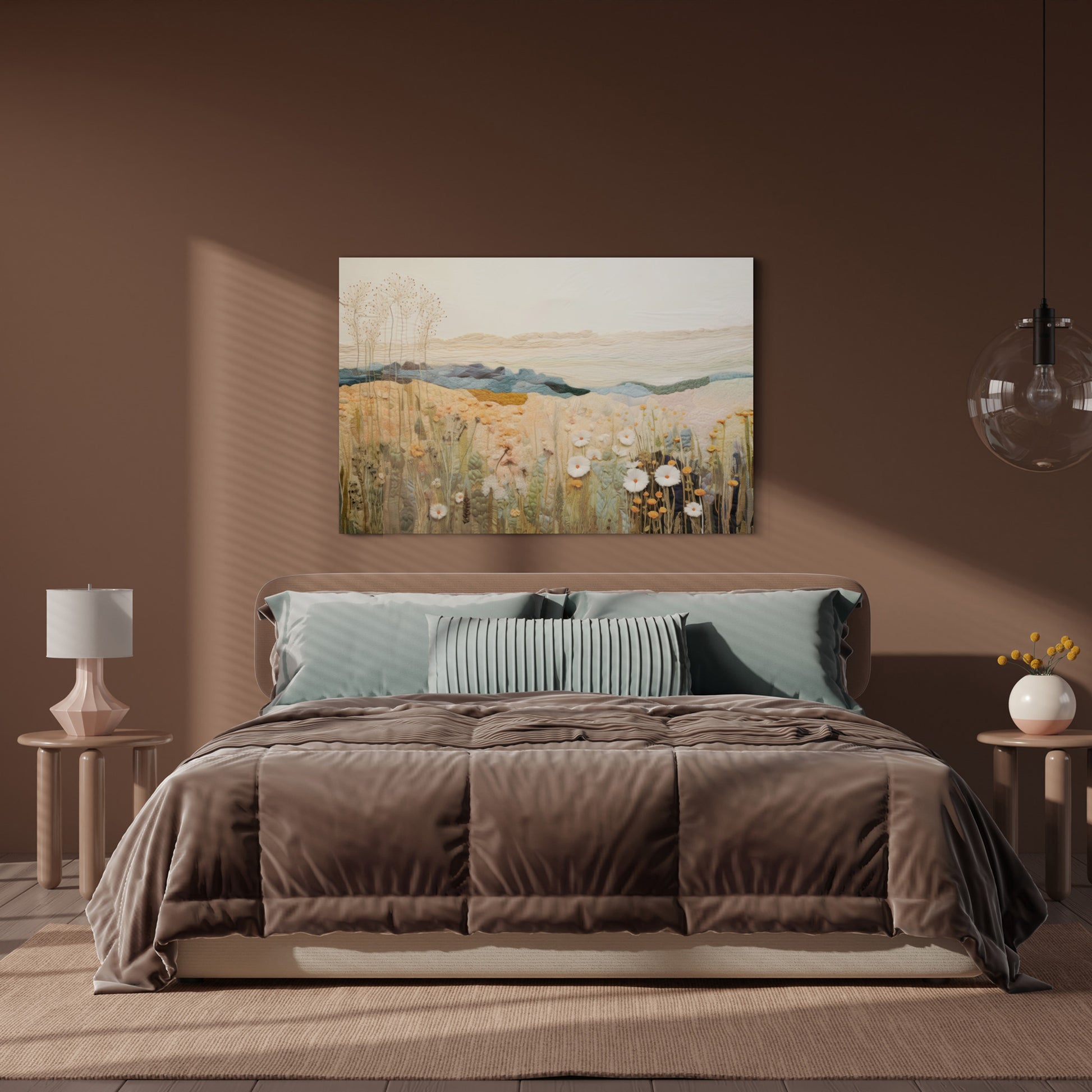 Obraz na płótnie z elementami 3D Tactile Fields 100x70 cm - materiał tkanina