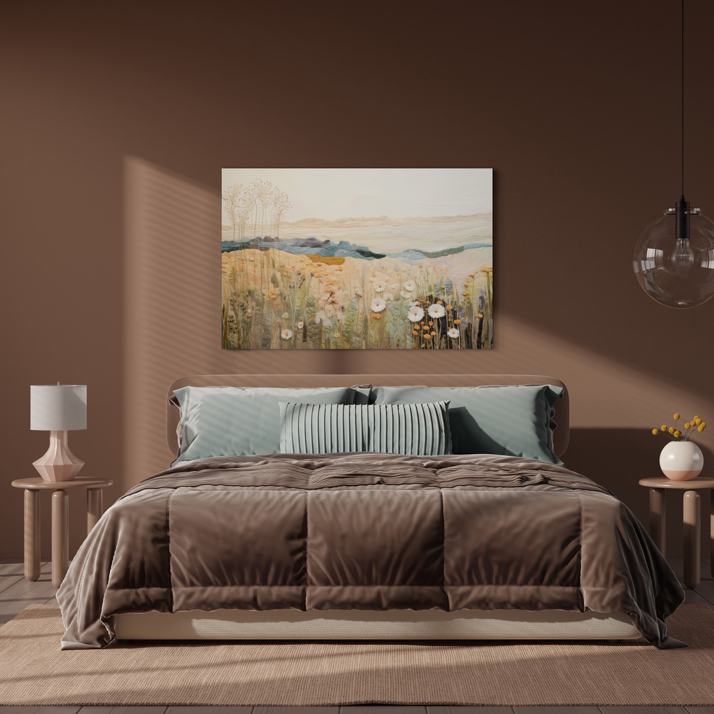 Obraz na płótnie z elementami 3D Tactile Fields 100x70 cm - materiał tkanina