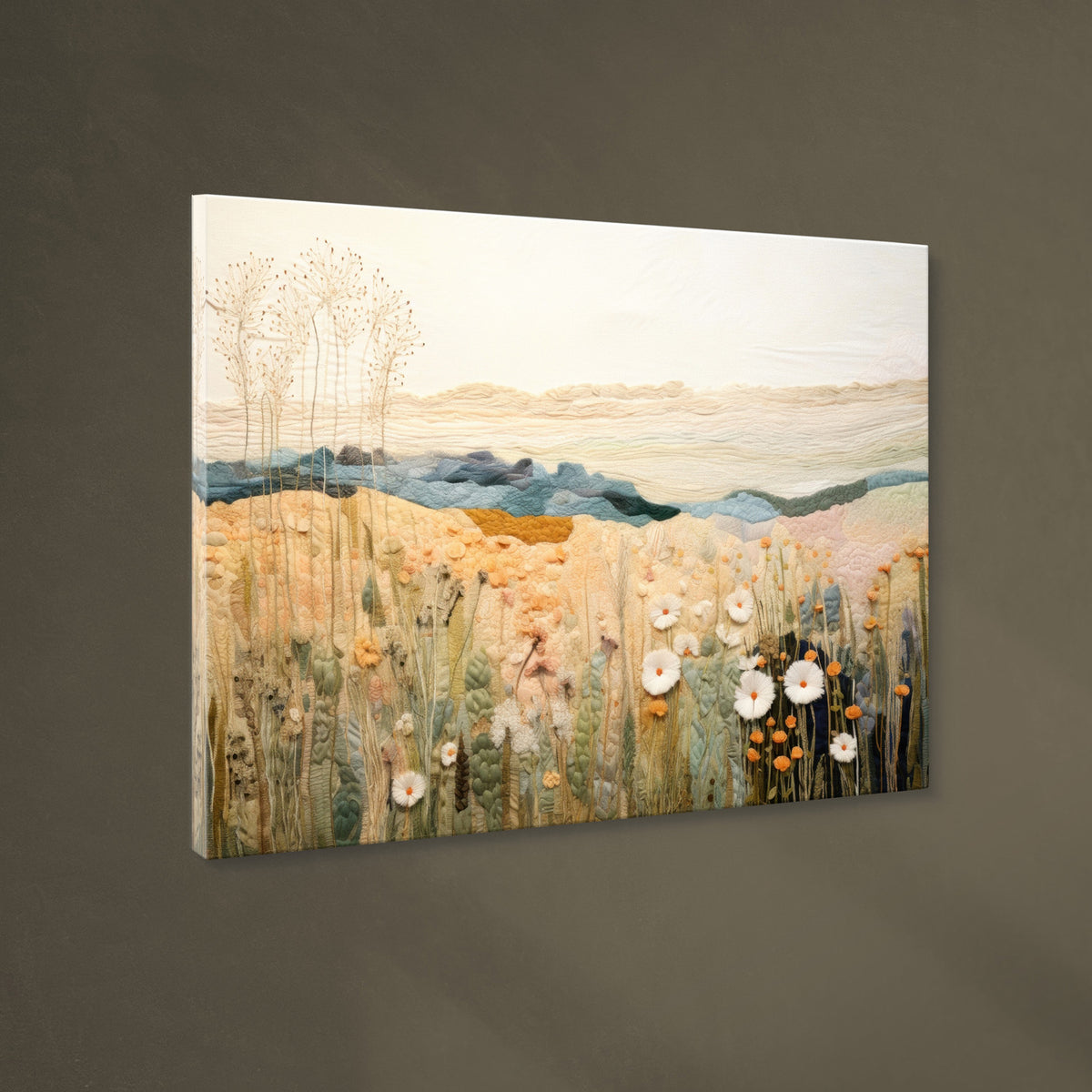 Obraz na płótnie z elementami 3D Tactile Fields 100x70 cm - styl boho