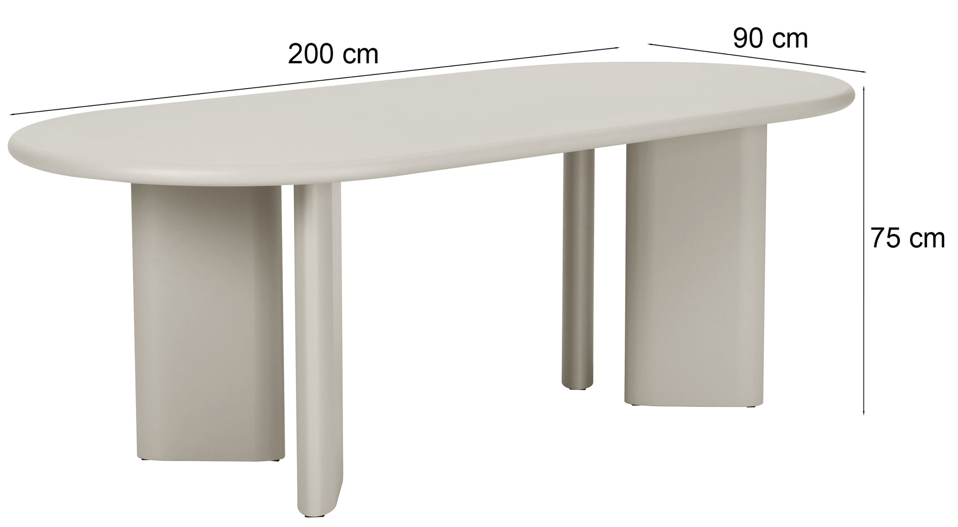 Stół do jadalni Catics 200x90 cm beżowy mat - styl nowoczesny, materiał płyta meblowa